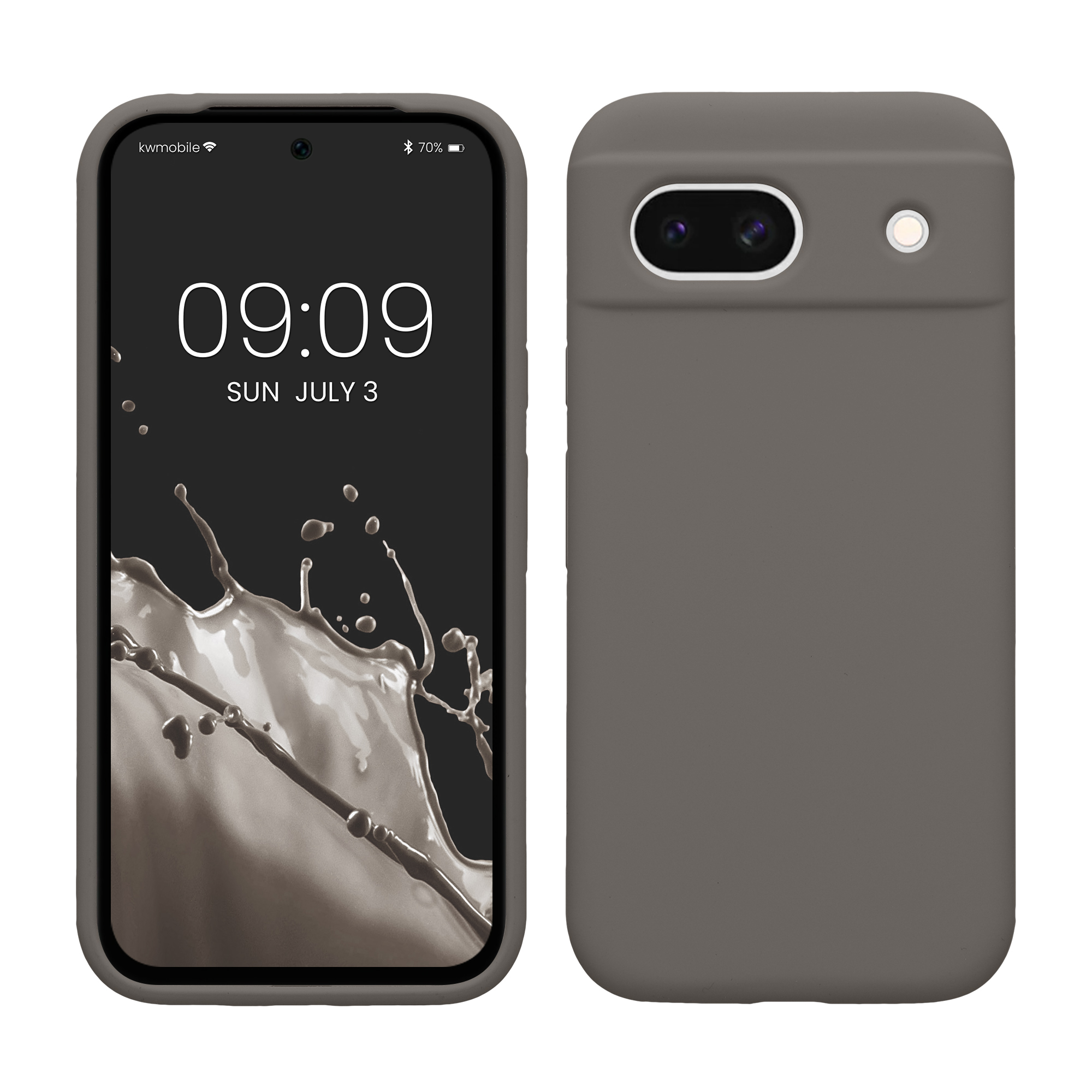 Silikonový kryt kwmobile pro Google Pixel 8a - šedobéžové Stone Dust