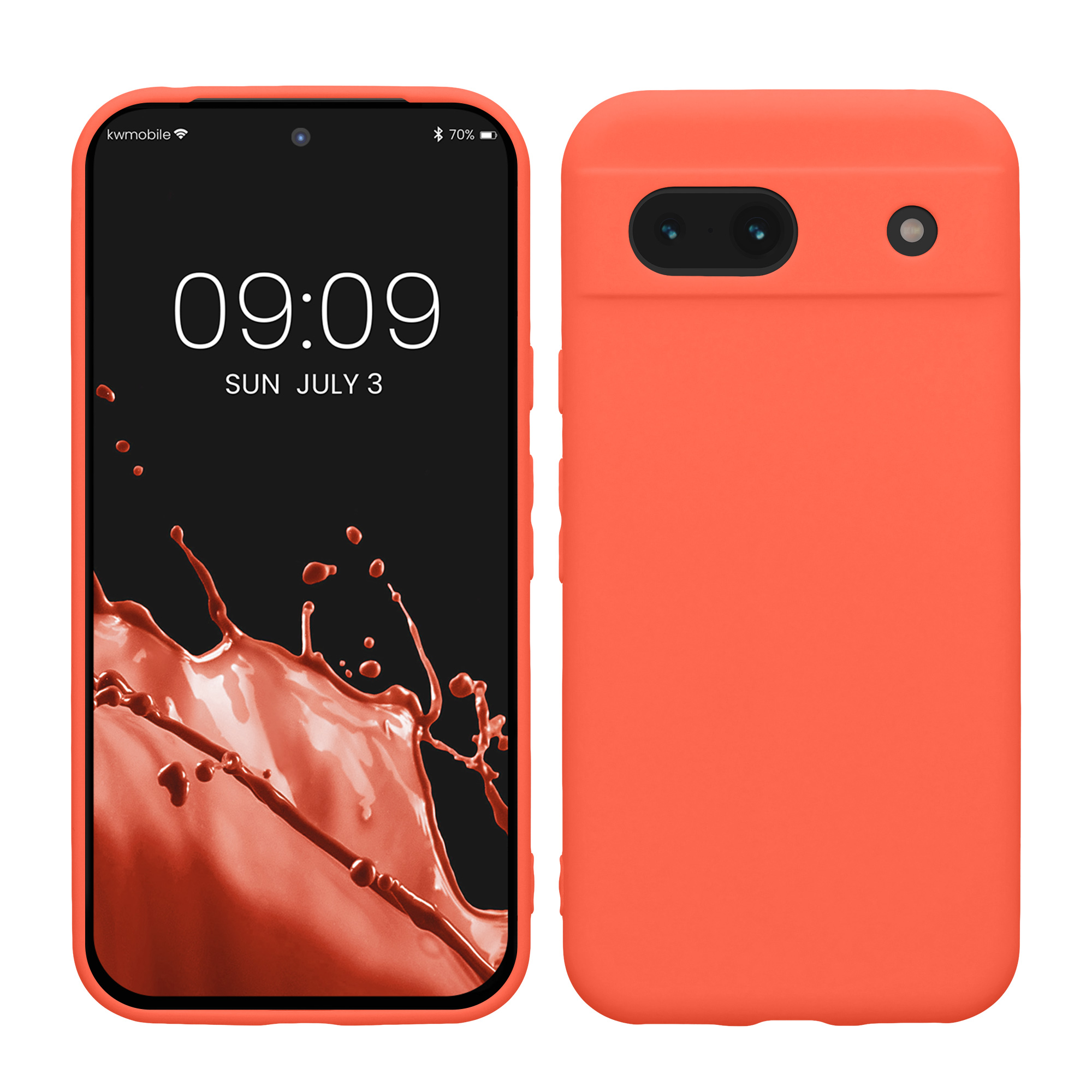Silikonový kryt kwmobile pro Google Pixel 8a - korálové Vivid Coral
