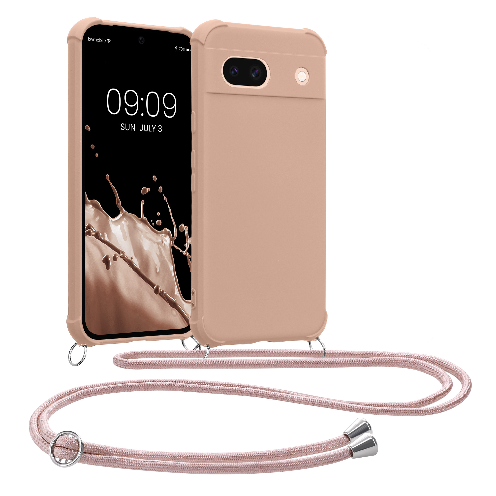 Crossbody kryt kwmobile pro Google Pixel 8a - krémově béžové Coconut Swirl