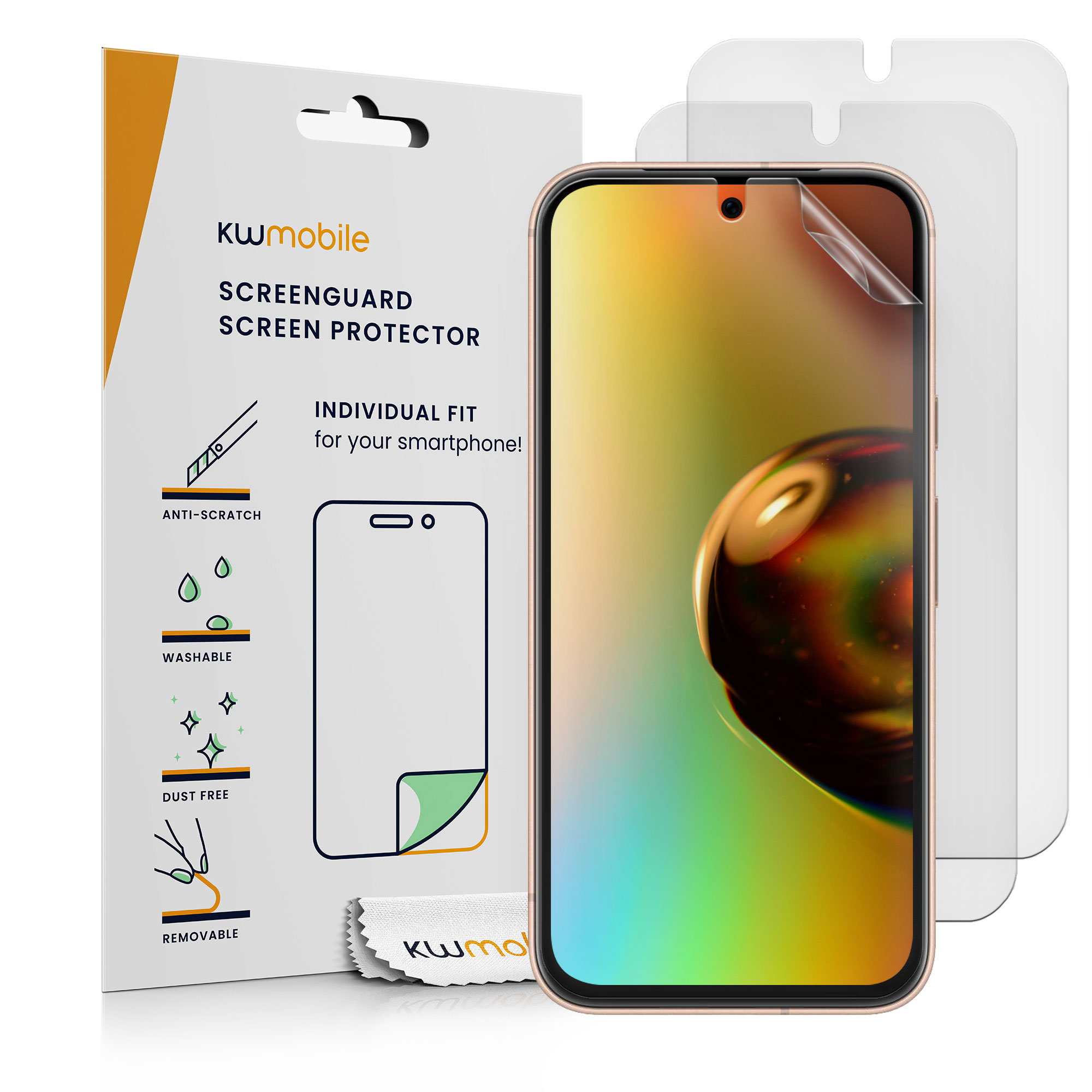 Sada 3 ochranných fólií pro Google Pixel 8a kwmobile - matný