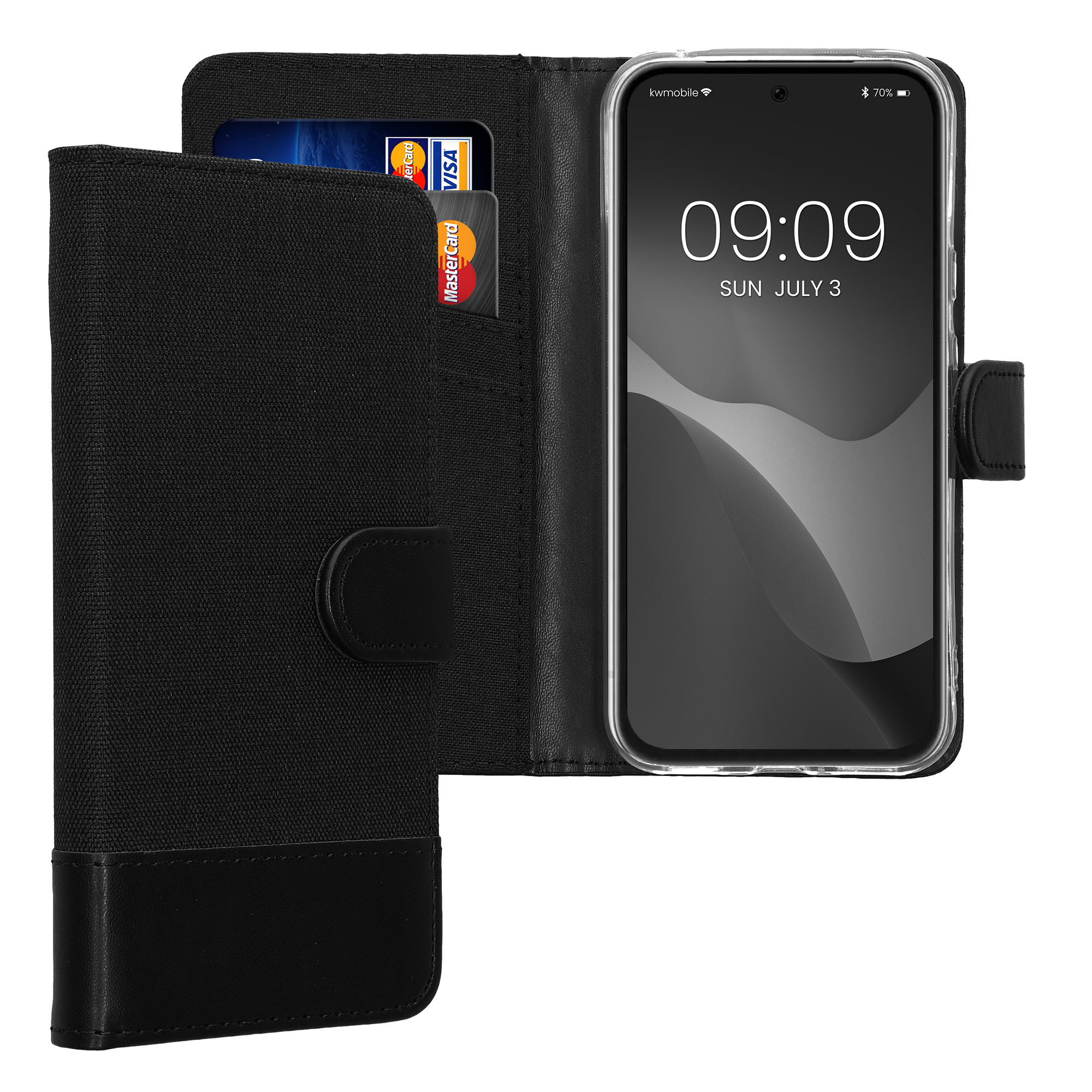 Peněženkové pouzdro pro Google Pixel 8a kwmobile z eko kůže - antracitová / černá
