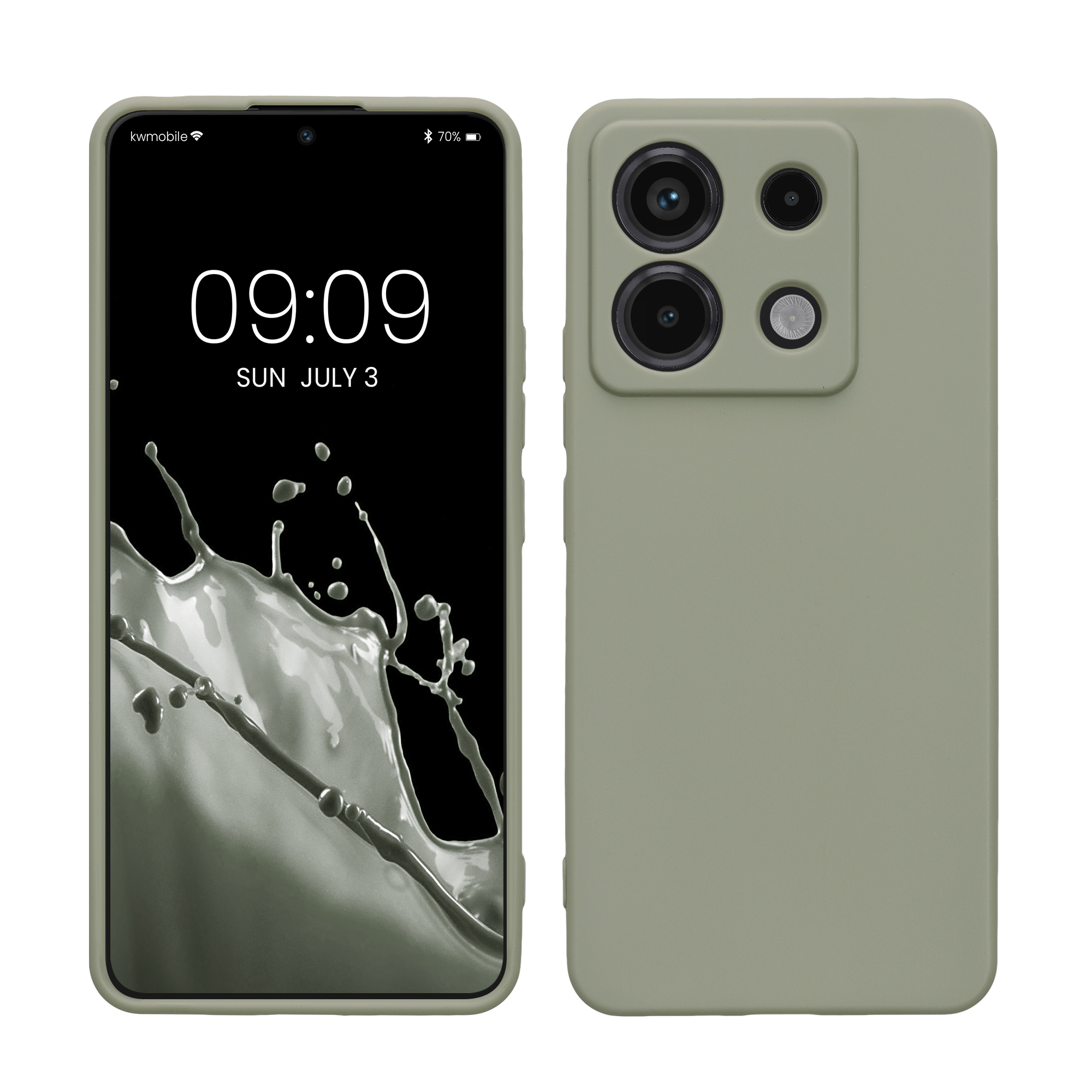 Kryt Xiaomi Redmi Note 13 Pro 5G silikonový TPU šedozelená kwmobile