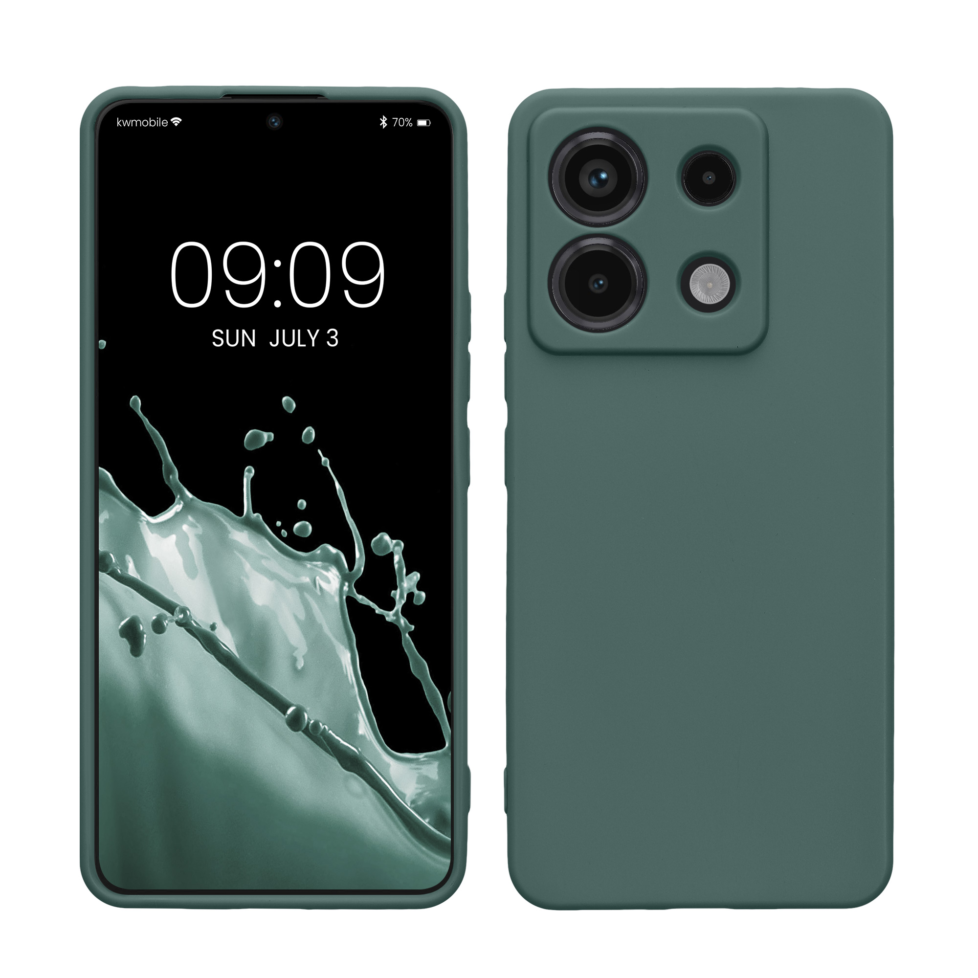 Kryt Xiaomi Redmi Note 13 Pro 5G silikonový TPU modrozelená kwmobile