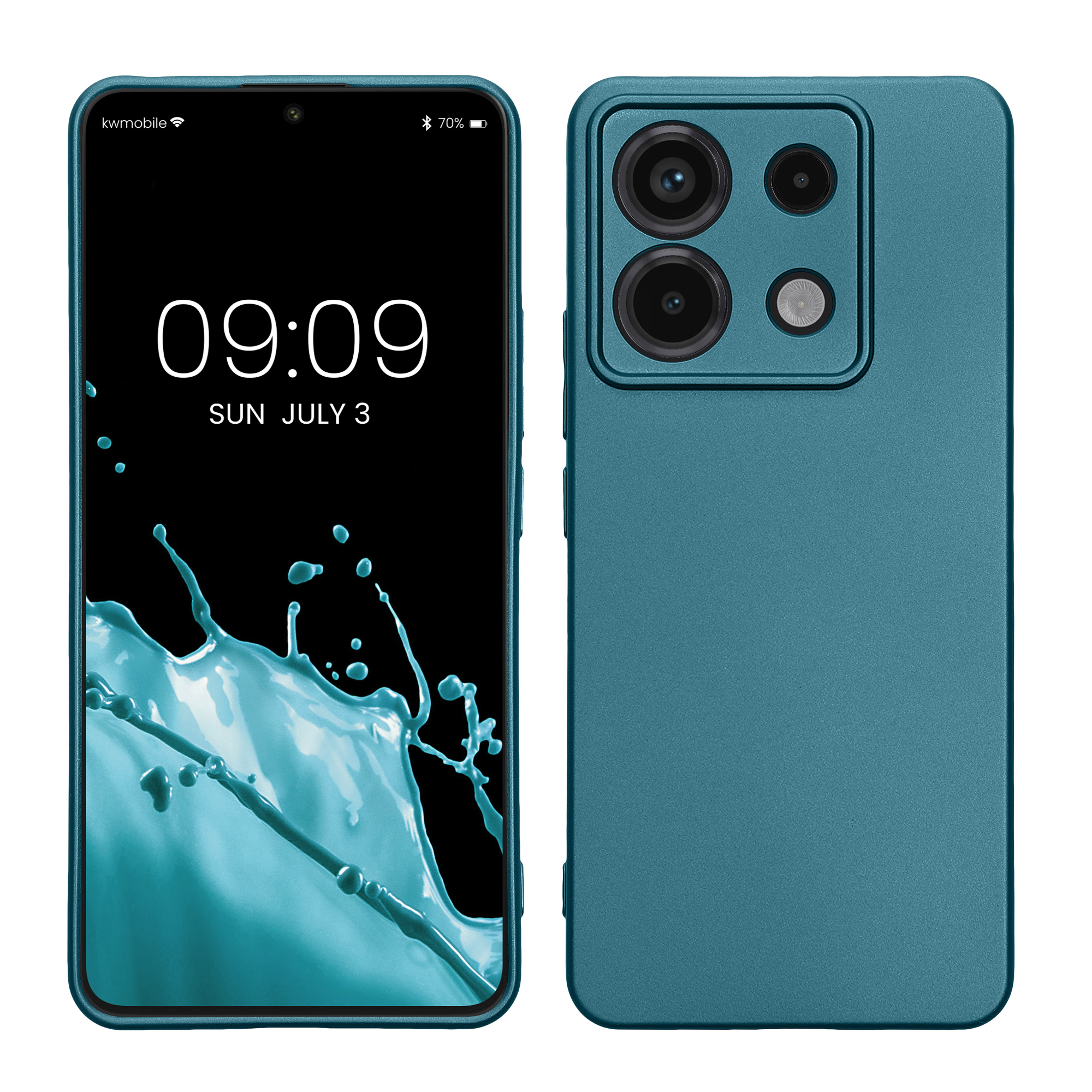 Kryt Xiaomi Redmi Note 13 Pro 5G metalický TPU metalická karibská modrá kwmobile
