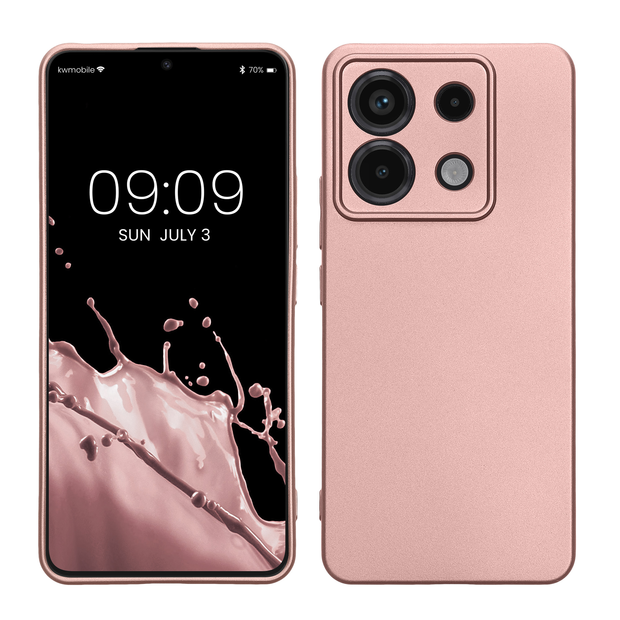 Kryt Xiaomi Redmi Note 13 Pro 5G metalický TPU metalická růžovo-zlatá kwmobile
