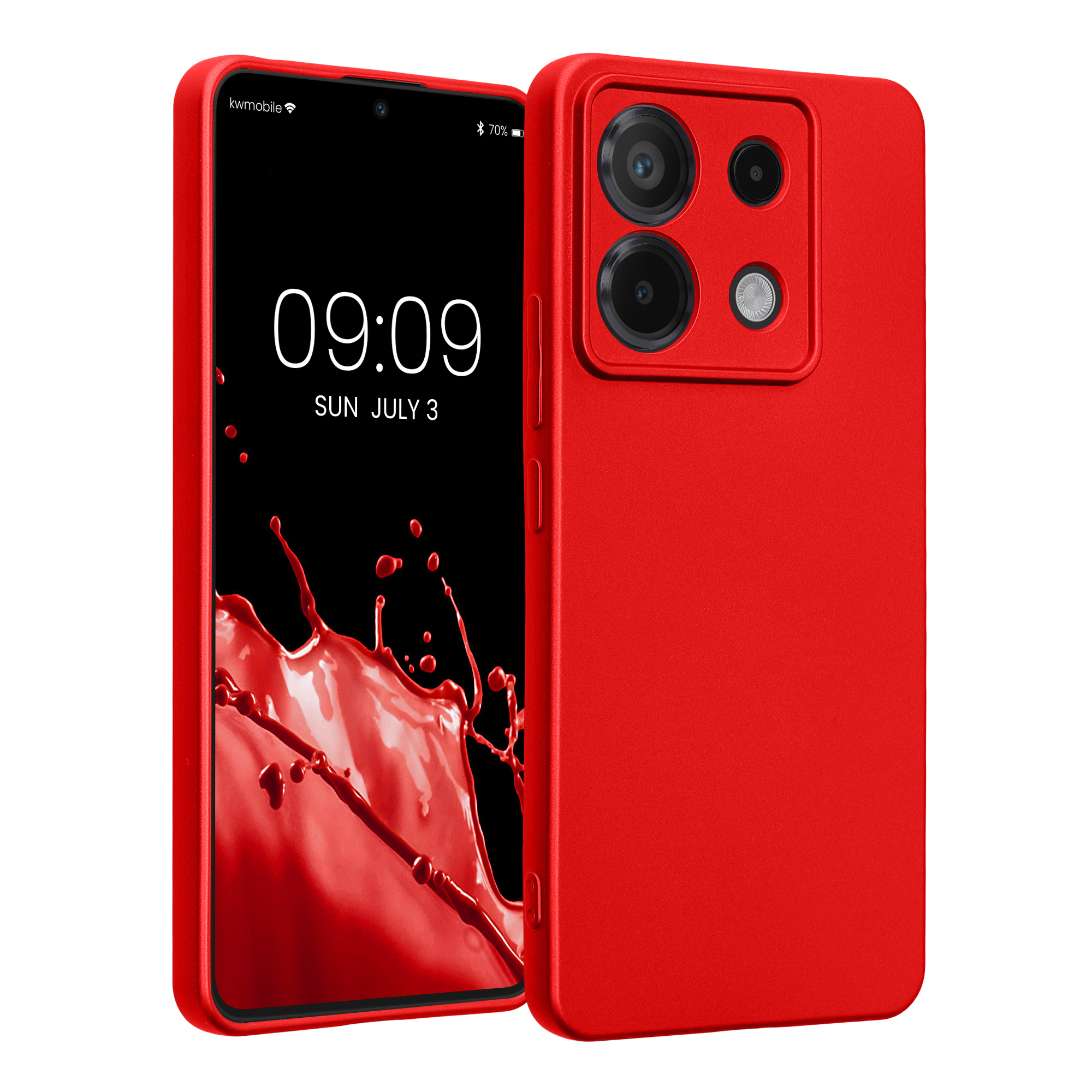 Kryt Xiaomi Redmi Note 13 Pro 5G metalický TPU červená kwmobile