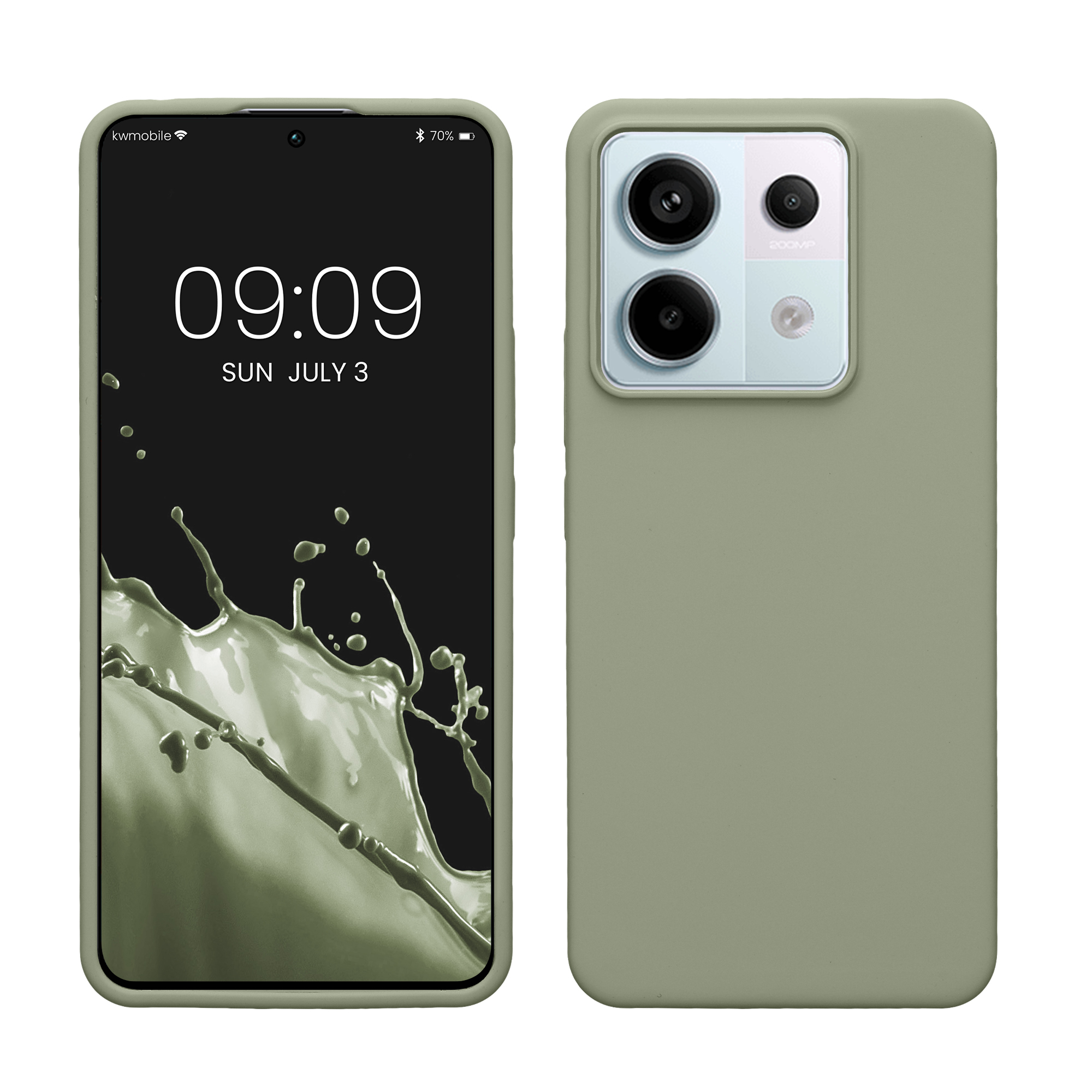 Kryt Xiaomi Redmi Note 13 Pro 5G silikonový TPU šedozelená kwmobile