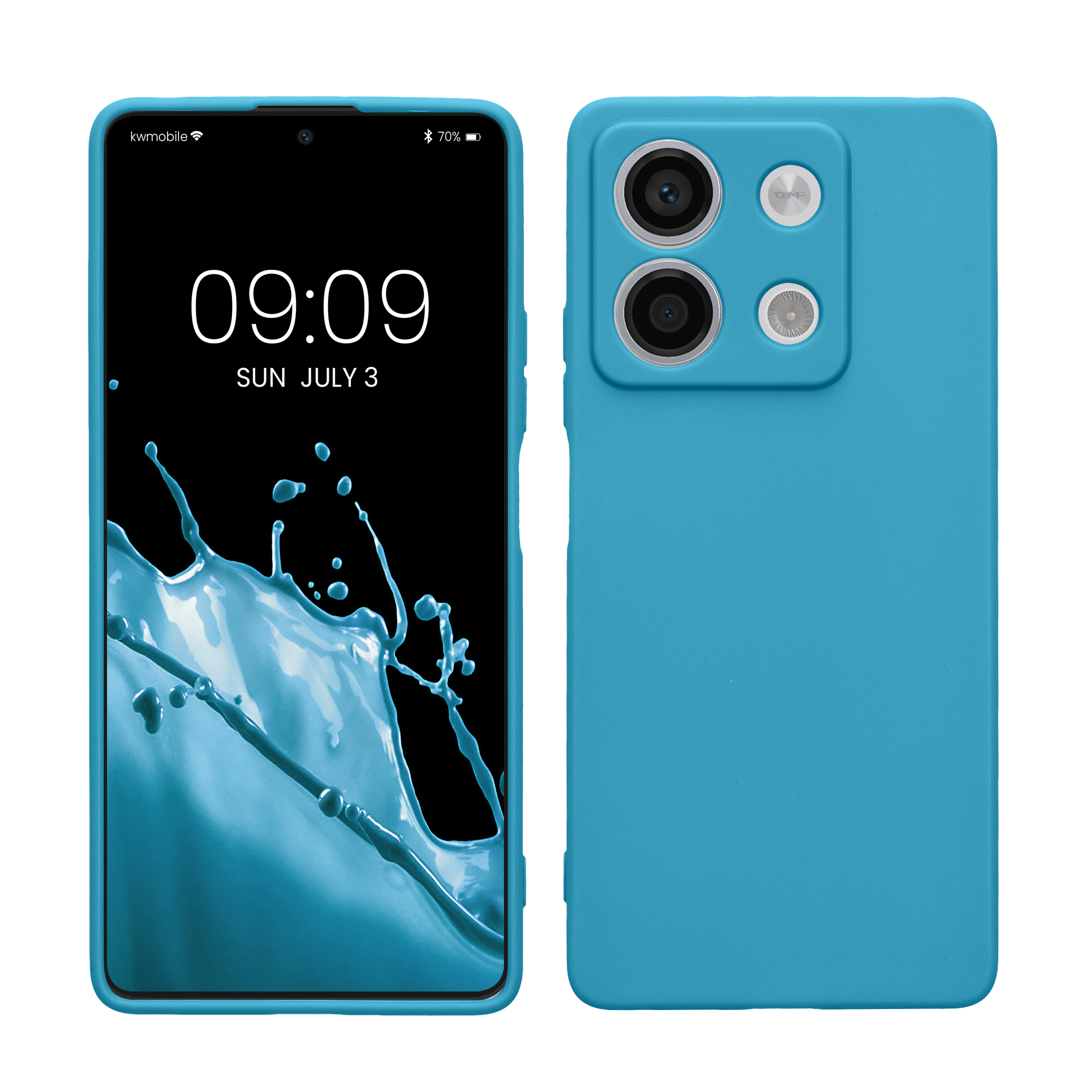 Kryt Xiaomi Redmi Note 13 5G silikonový TPU karibská modrá kwmobile