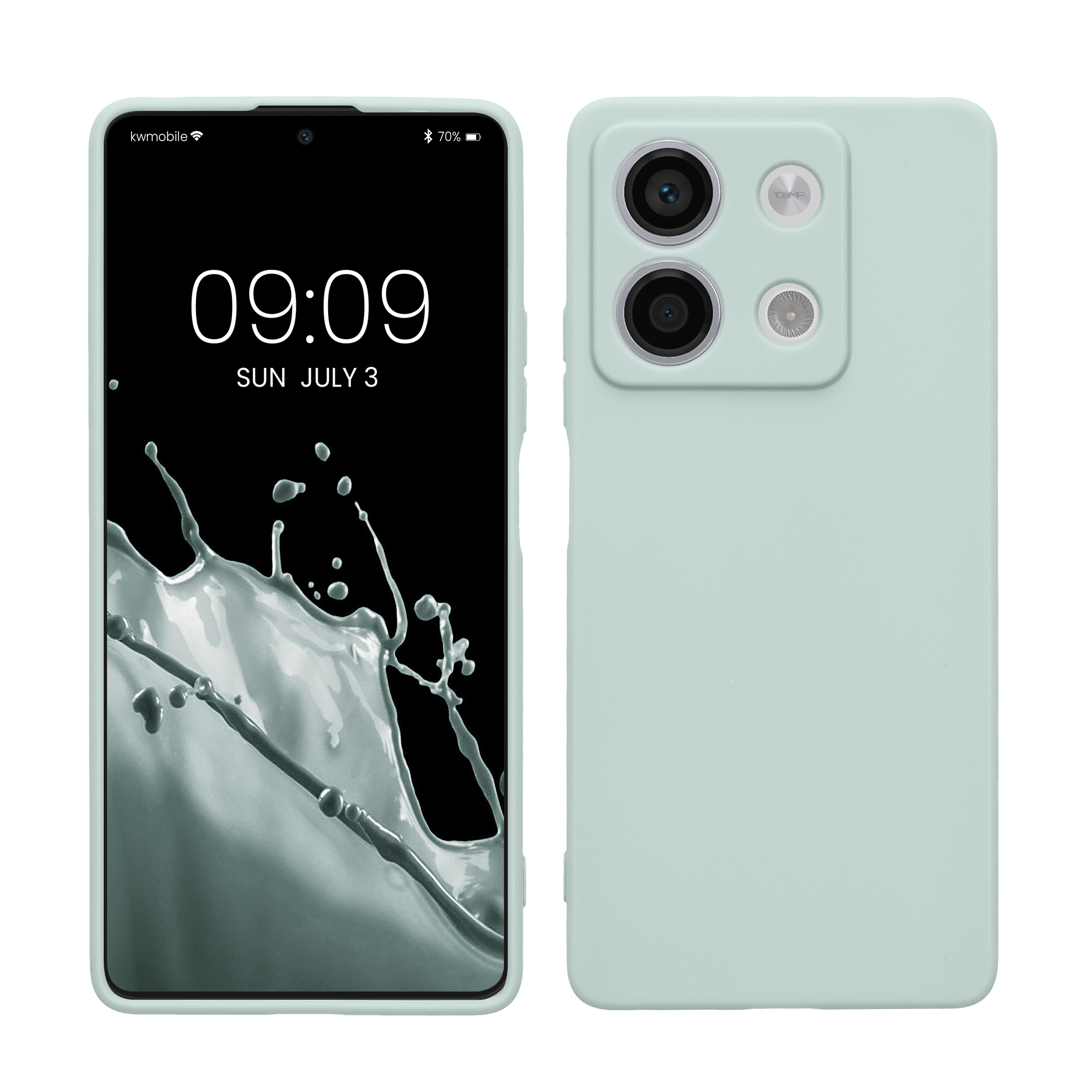 Kryt Xiaomi Redmi Note 13 5G silikonový TPU mátová kwmobile