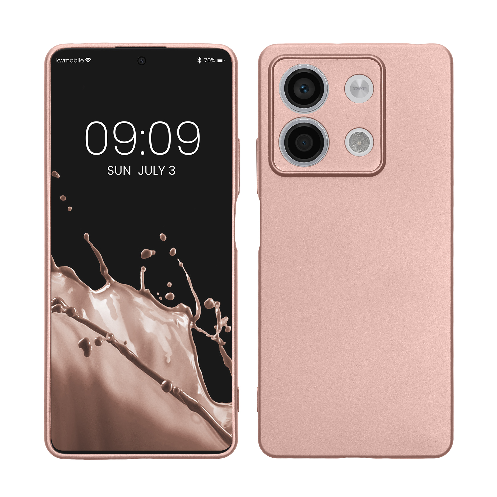 Kryt Xiaomi Redmi Note 13 5G metalický TPU metalická růžovo-zlatá kwmobile