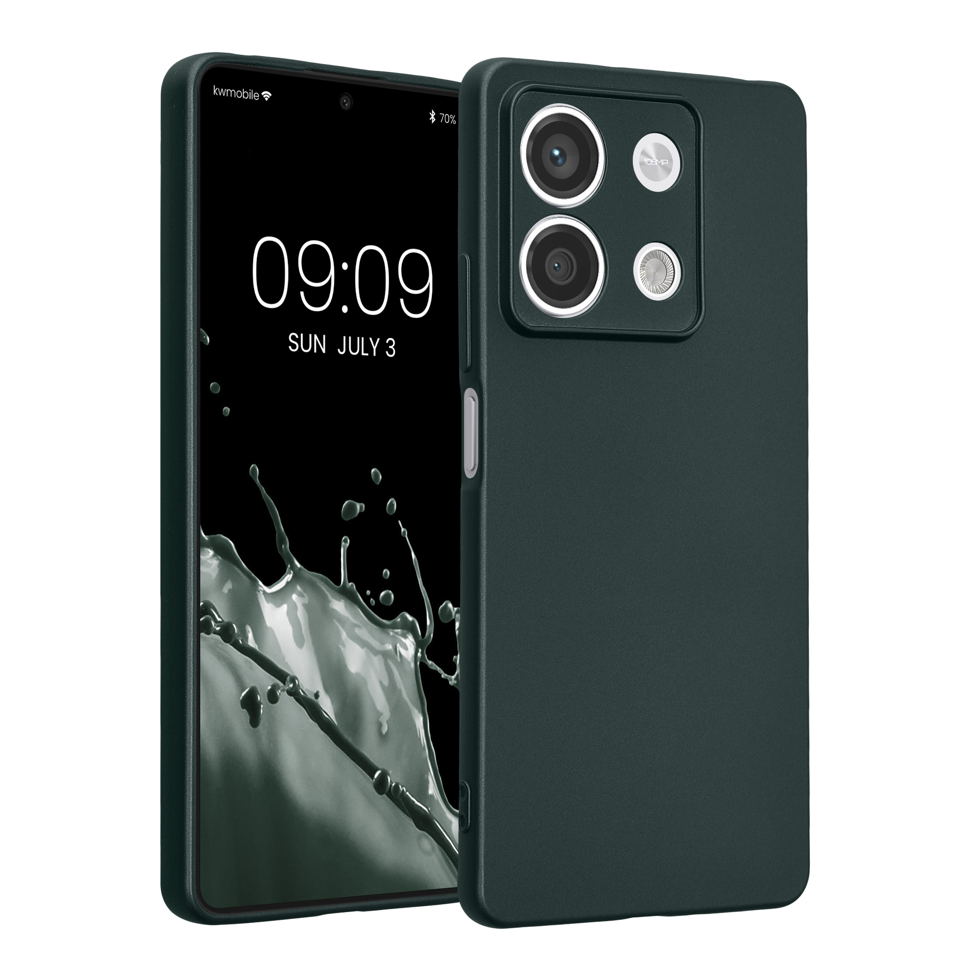 Kryt Xiaomi Redmi Note 13 5G metalický TPU metalická modrozelená kwmobile