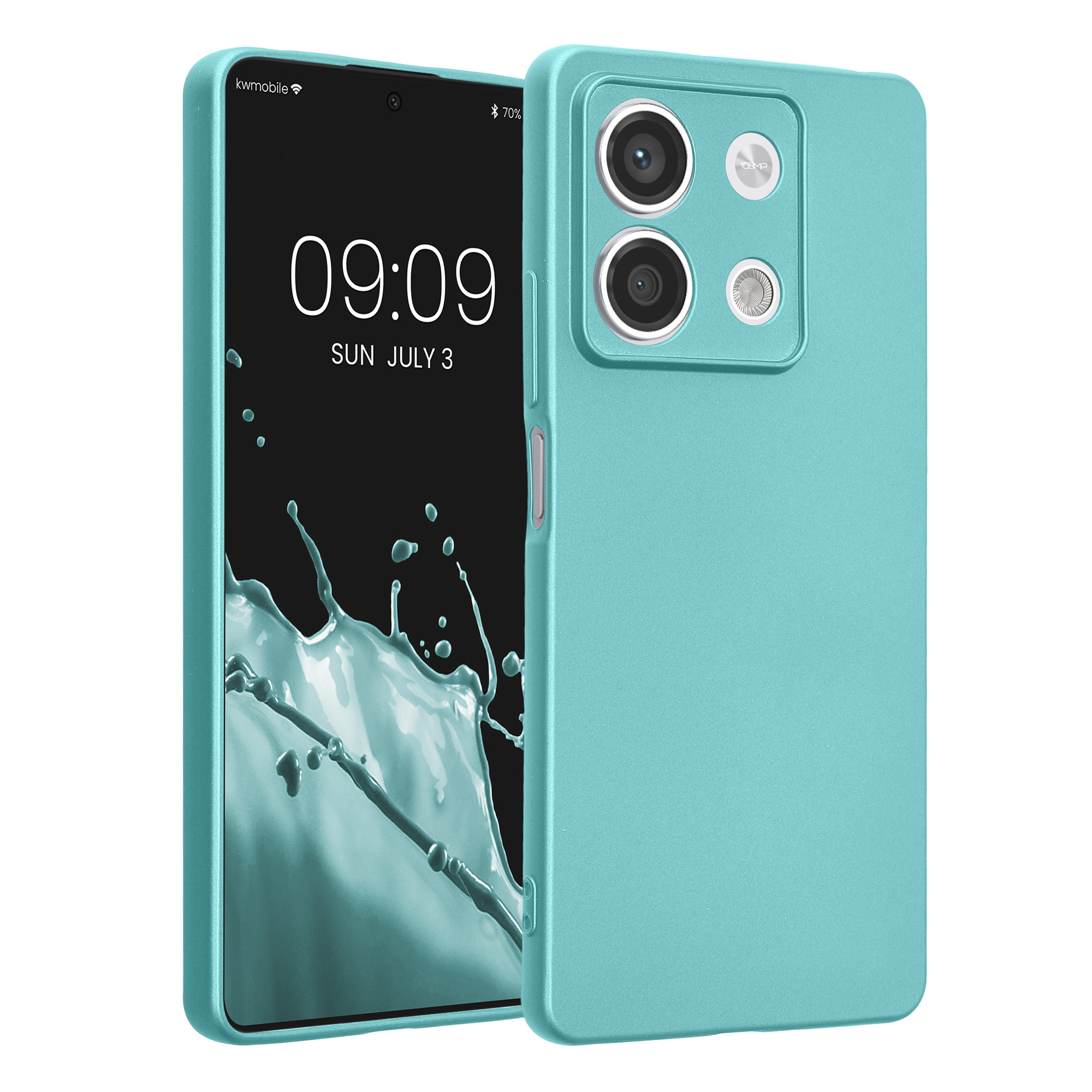Pouzdro pro Xiaomi Redmi Note 13 5G kwmobile metalické TPU - metalická mátová zelená