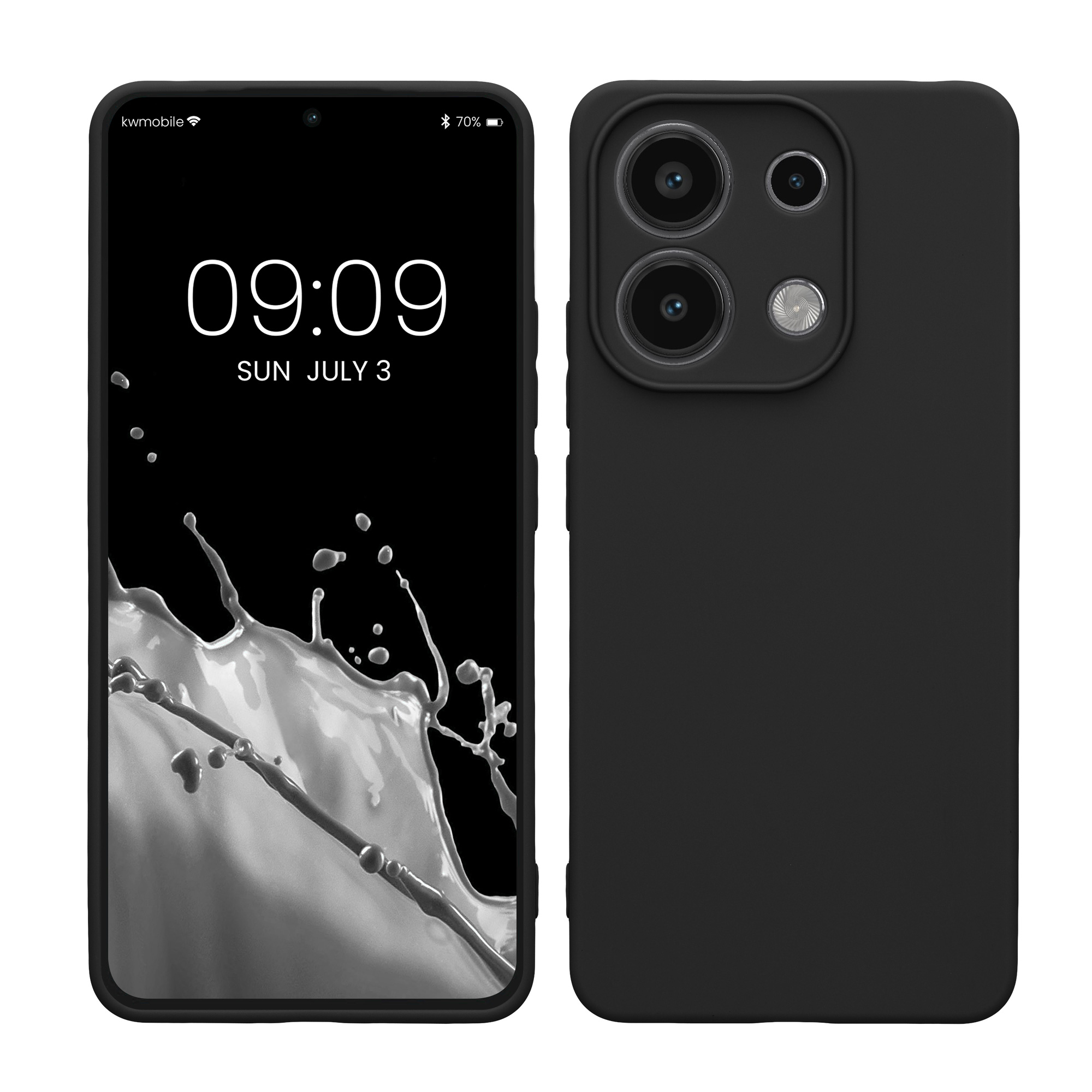 Kryt Xiaomi Redmi Note 13 4G silikonový TPU černá matná kwmobile