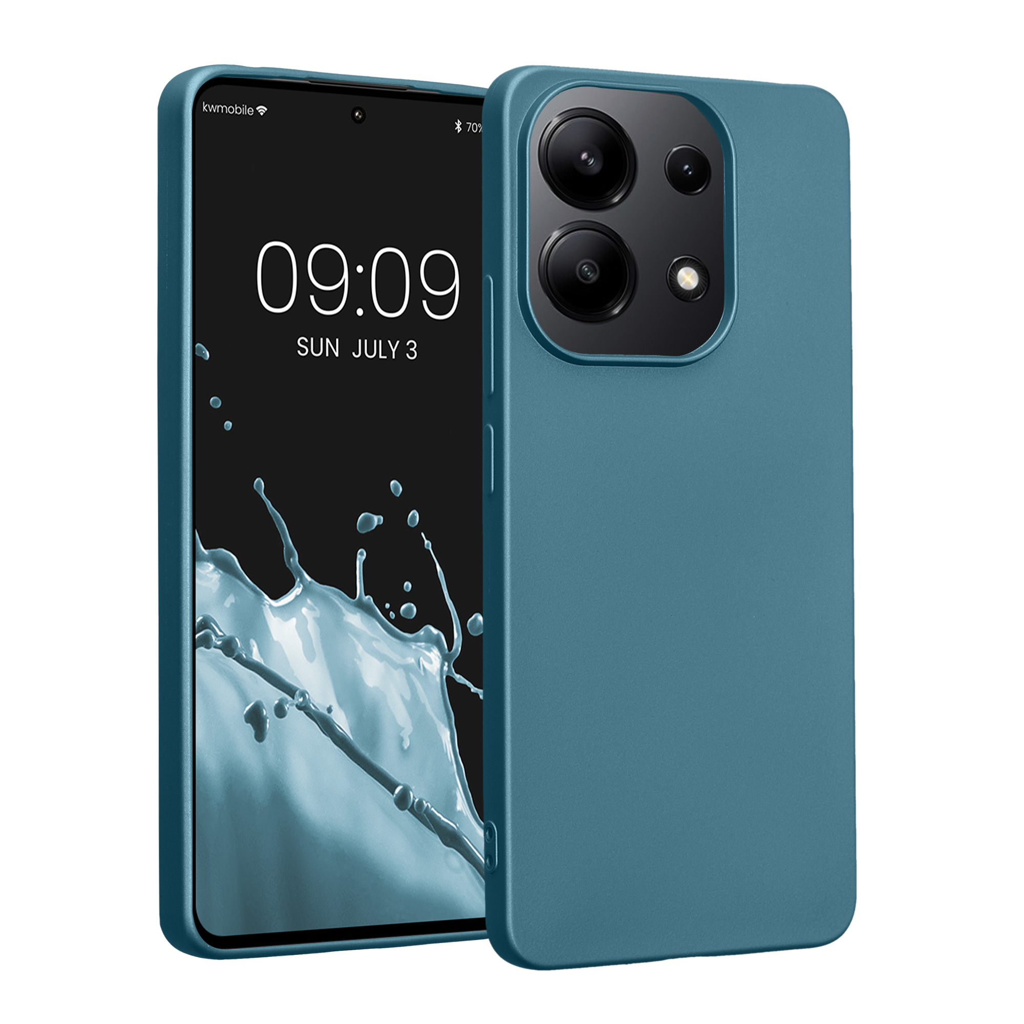 Kryt Xiaomi Redmi Note 13 4G metalický TPU metalická karibská modrá kwmobile