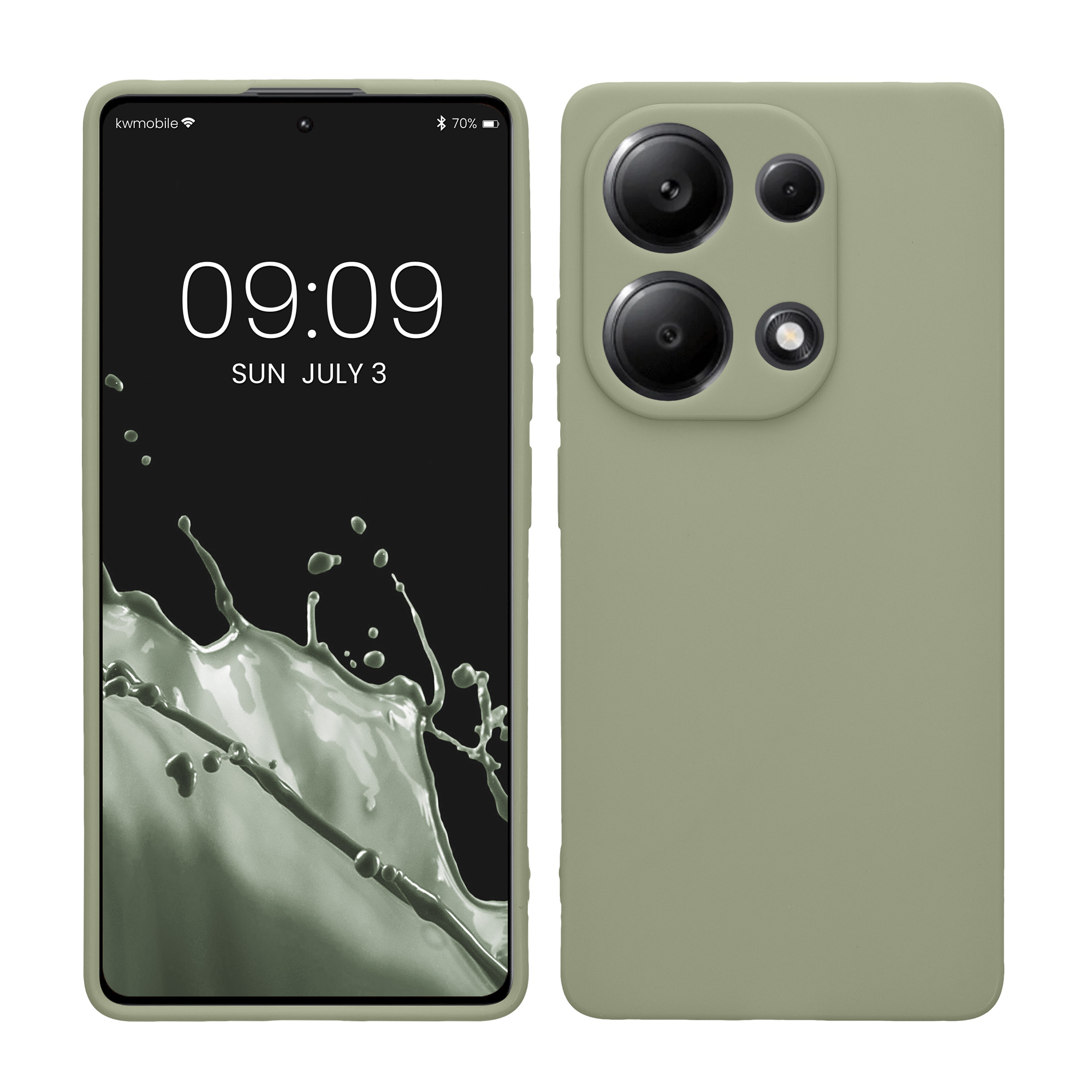 Kryt Xiaomi Redmi Note 13 Pro 4G silikonový TPU šedozelená kwmobile