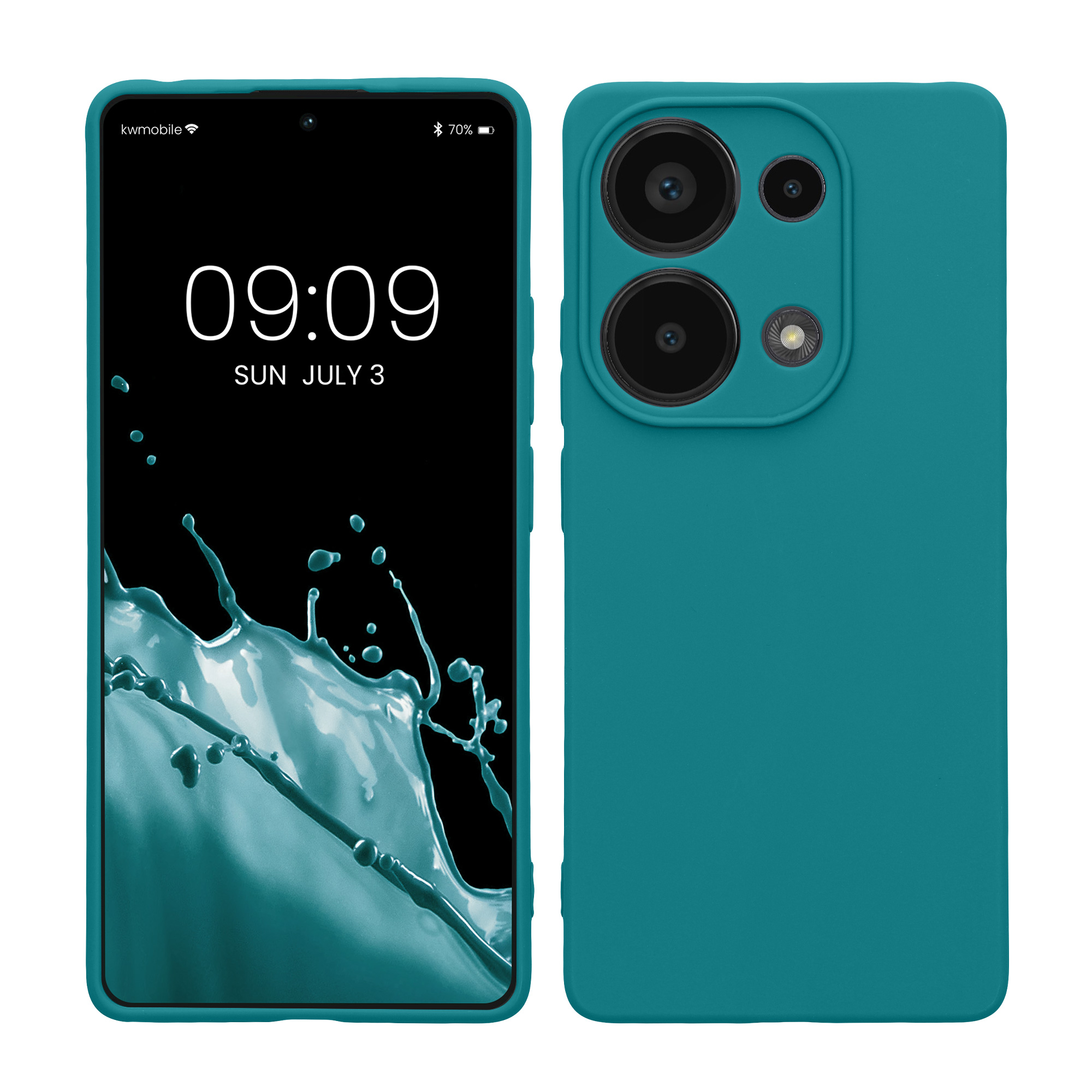 Kryt Xiaomi Redmi Note 13 Pro 4G silikonový TPU modrozelená matná kwmobile