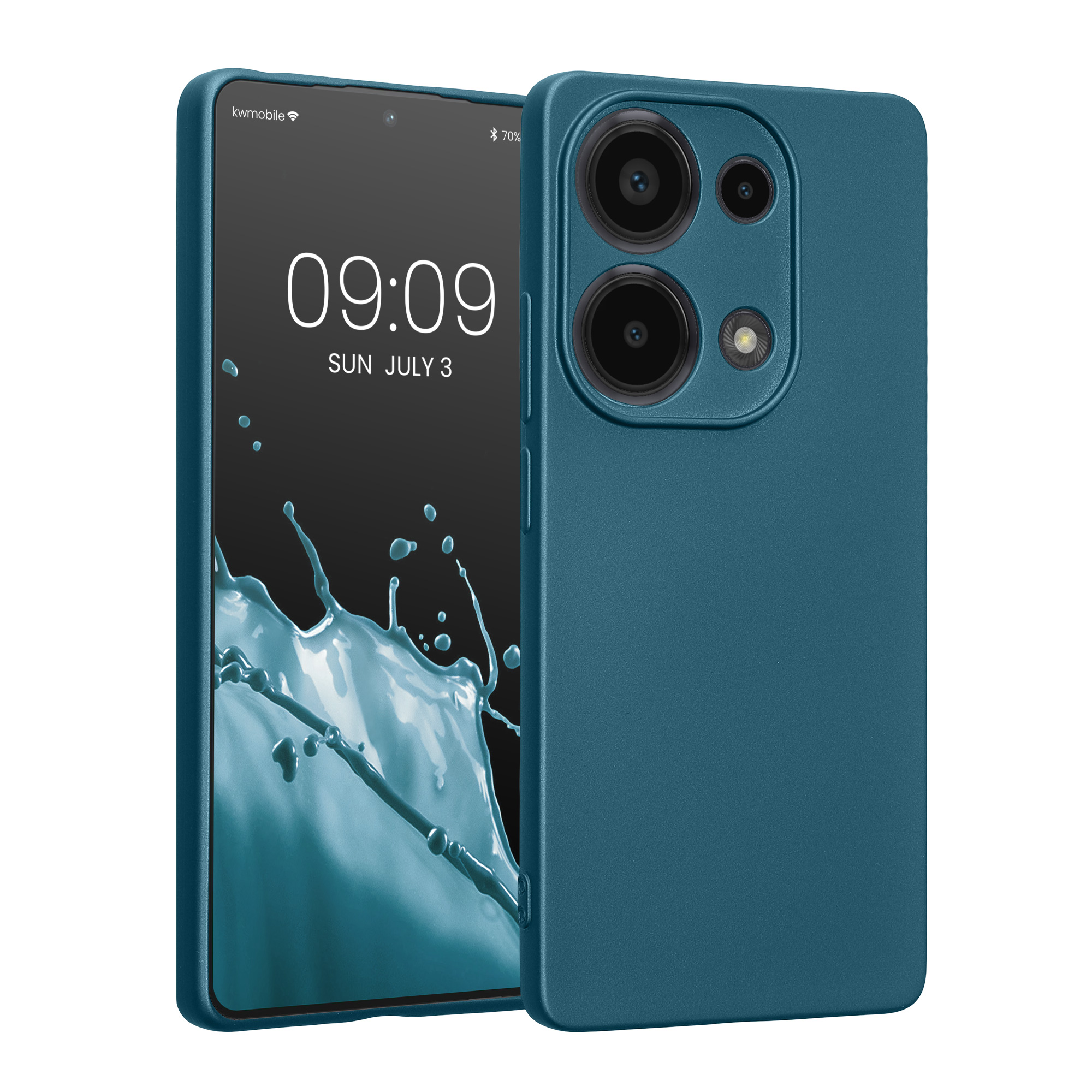 Kryt Xiaomi Redmi Note 13 Pro 4G metalický TPU metalická karibská modrá kwmobile