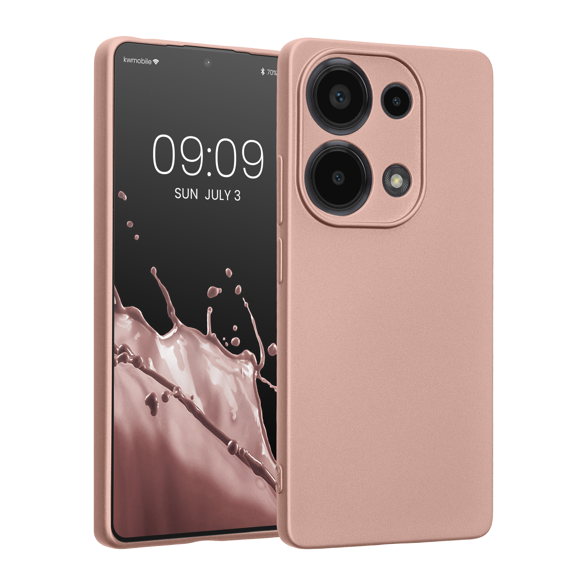 Kryt Xiaomi Redmi Note 13 Pro 4G metalický TPU metalická růžovo-zlatá kwmobile