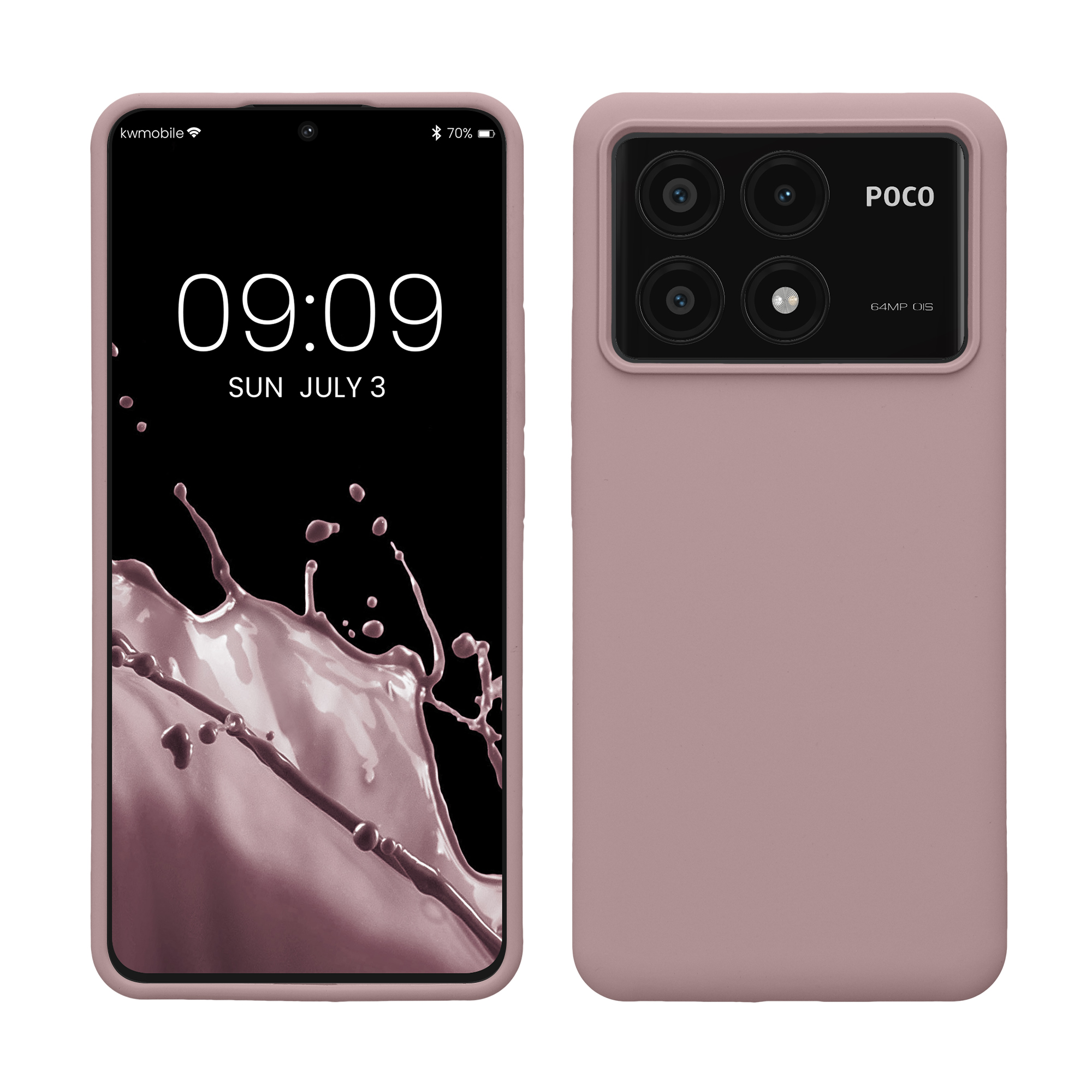 Kryt Xiaomi Poco X6 Pro 5G silikonový TPU Wireless Charging Nude Lilac kwmobile