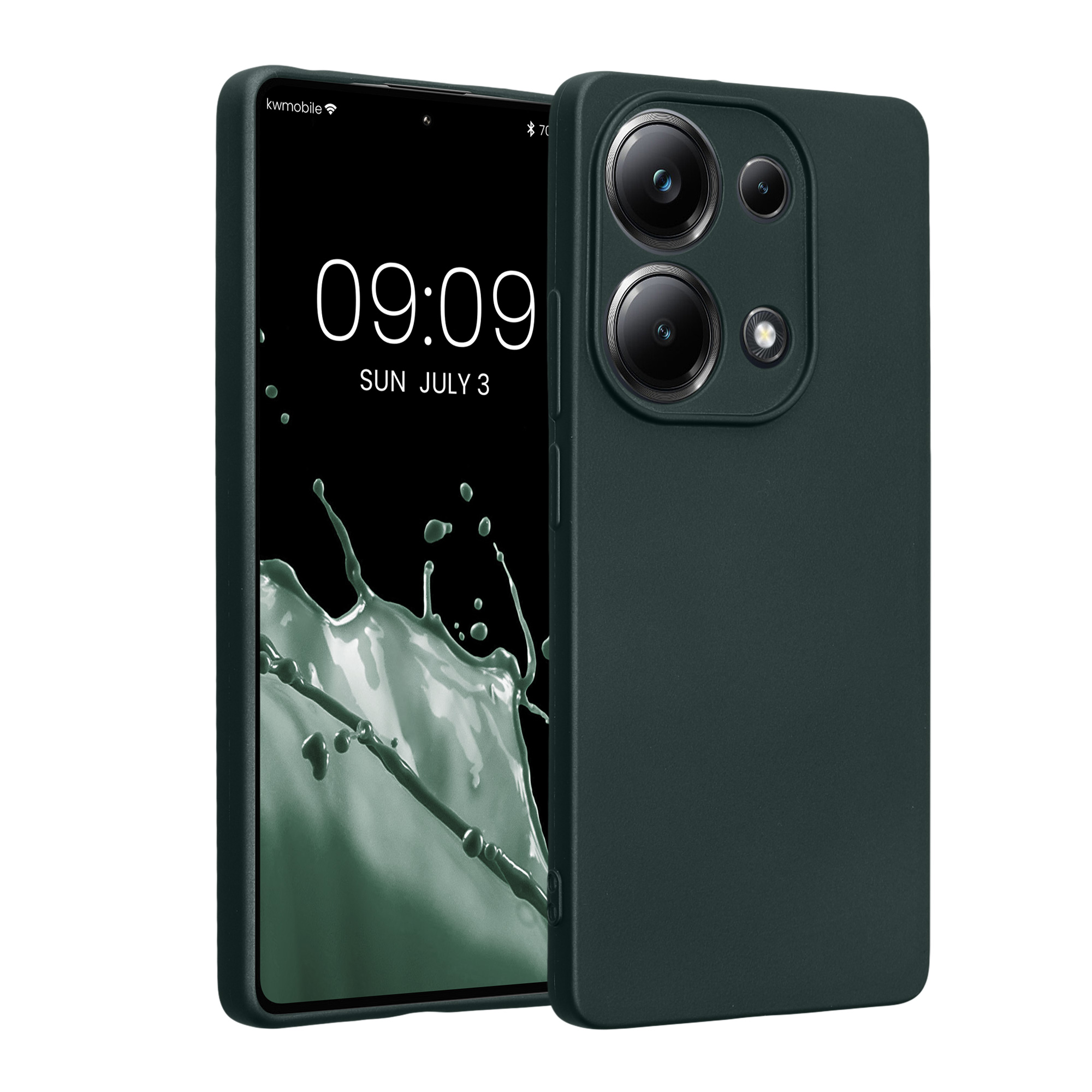 Kryt Xiaomi Poco M6 Pro (4G) metalický TPU metalická modrozelená kwmobile