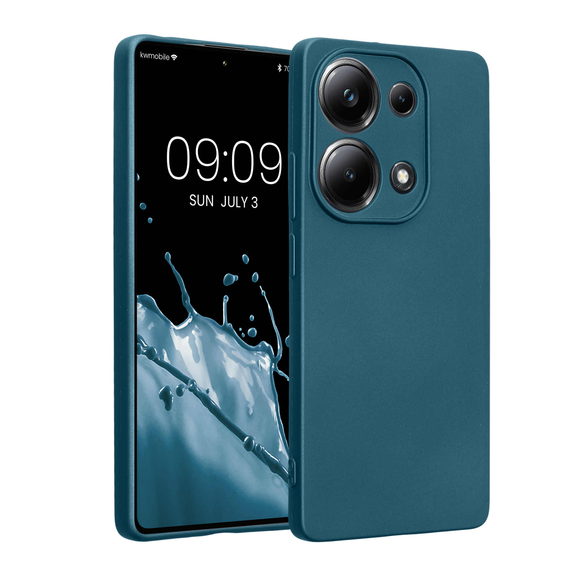 Kryt Xiaomi Poco M6 Pro (4G) metalický TPU metalická karibská modrá kwmobile