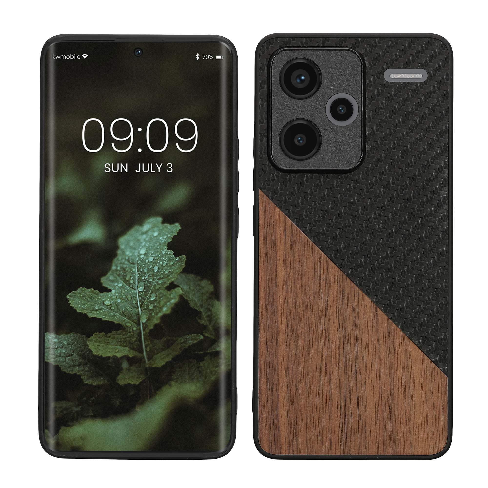 Kryt Xiaomi Redmi Note 13 Pro+ 5G silikonový TPU tmavě hnědá/černá kwmobile