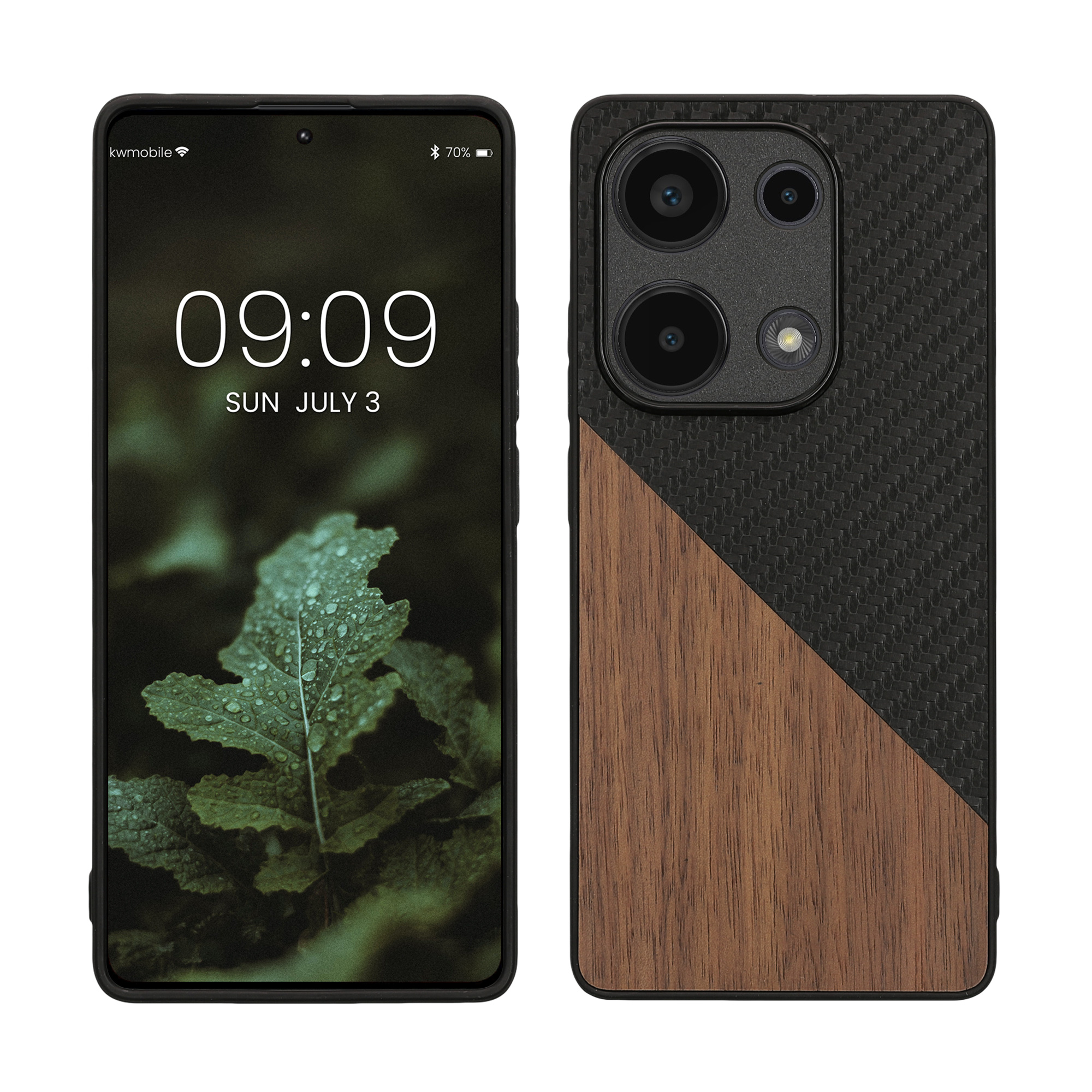 Kryt Xiaomi Redmi Note 13 Pro 4G silikonový TPU tmavě hnědá/černá kwmobile