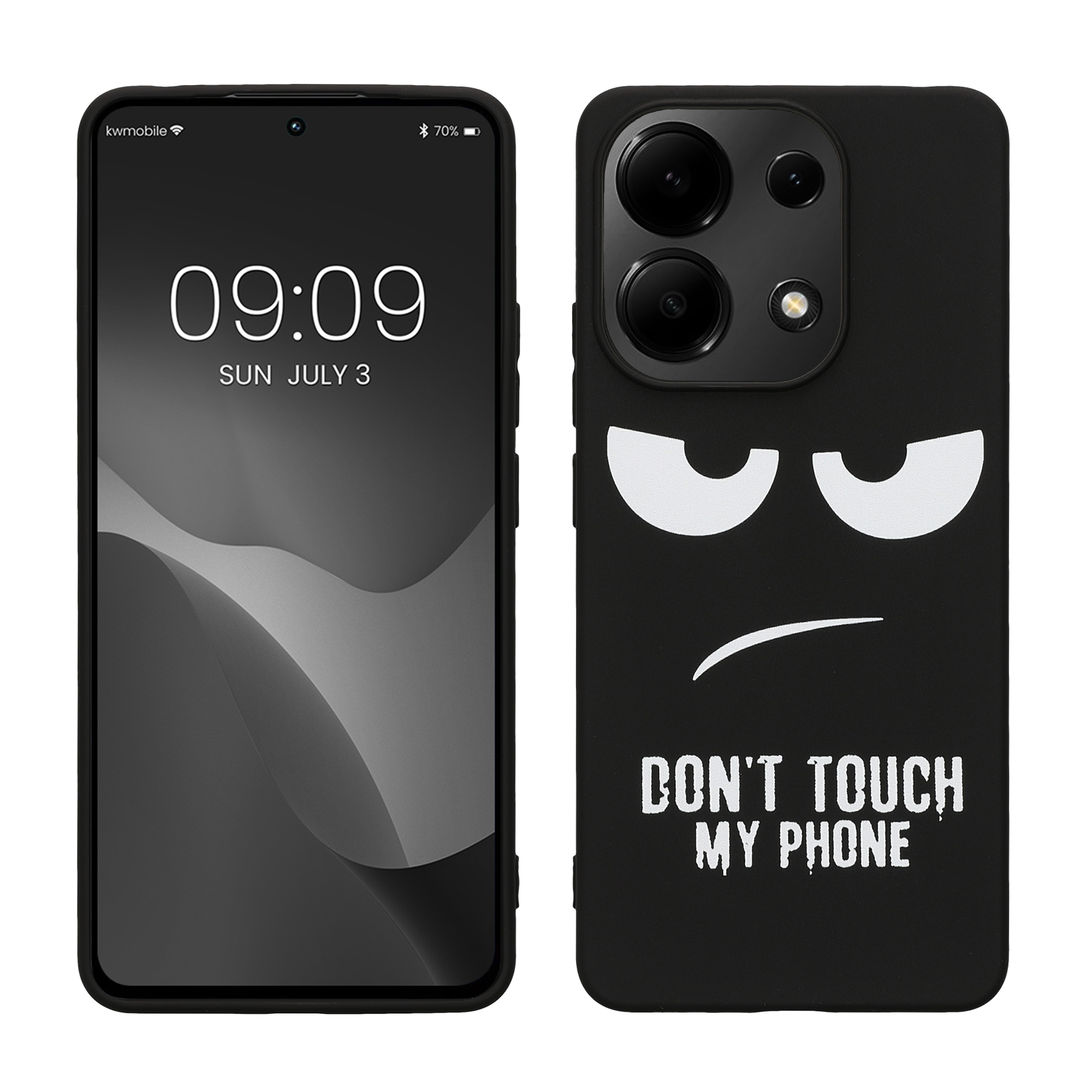 Kryt Xiaomi Redmi Note 13 4G Don't Touch TPU bílá/černá kwmobile