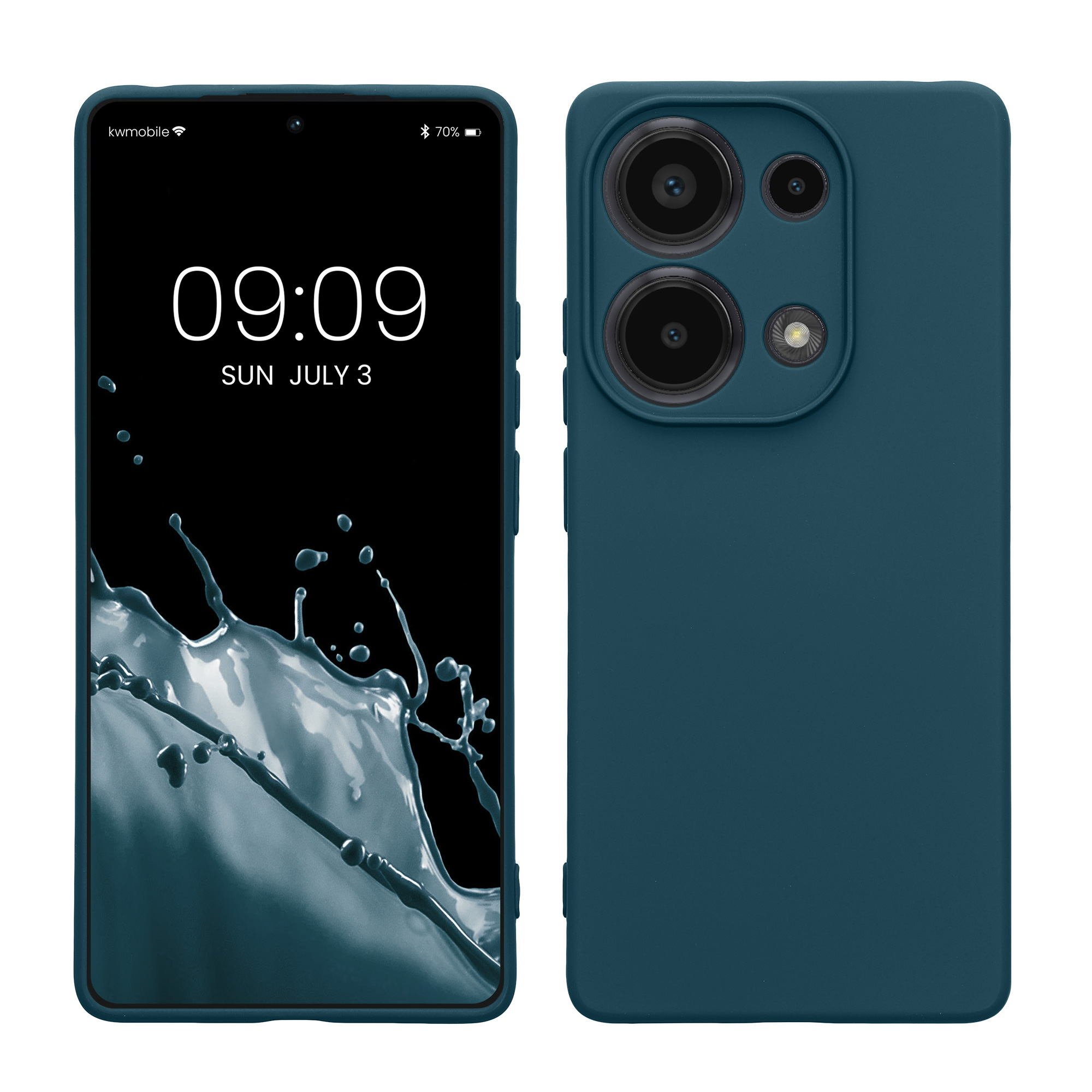 Kryt Xiaomi Redmi Note 13 Pro 4G silikonový TPU modrozelená matná kwmobile