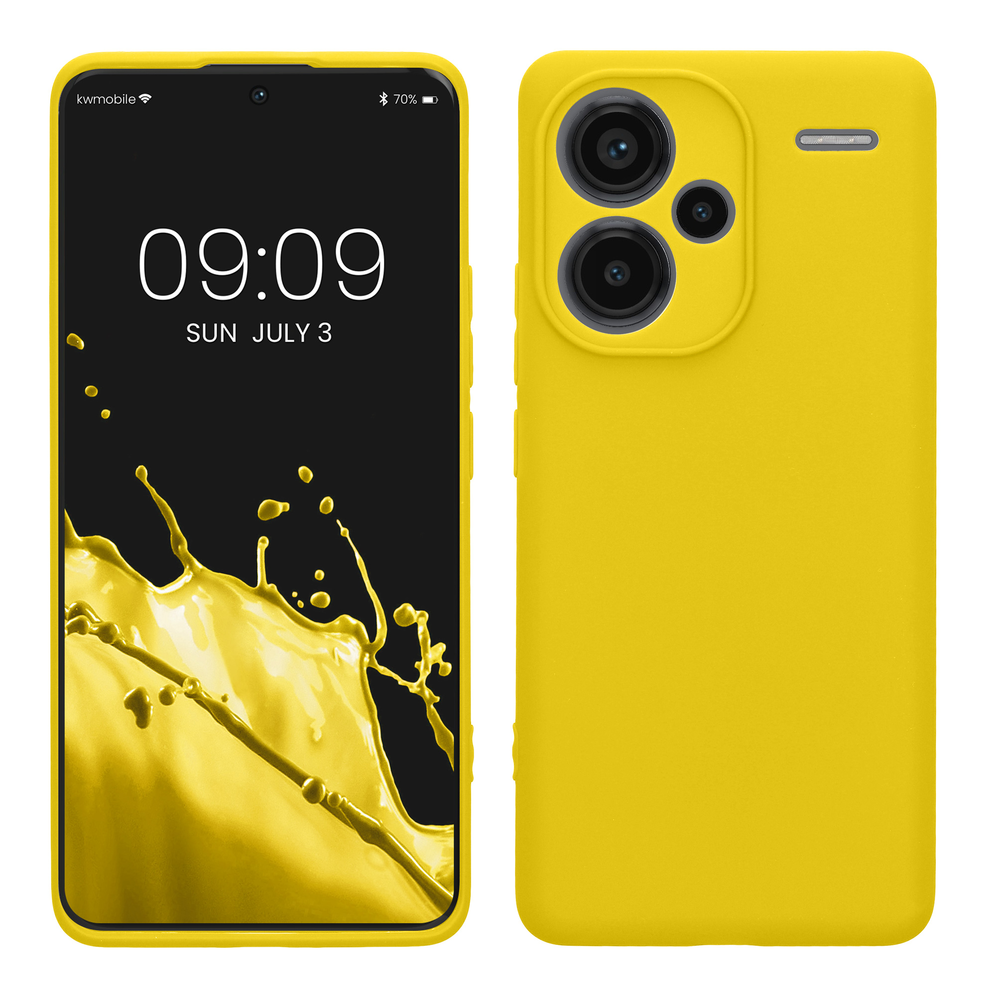 Kryt Xiaomi Redmi Note 13 Pro+ 5G silikonový TPU zářivě žlutá kwmobile