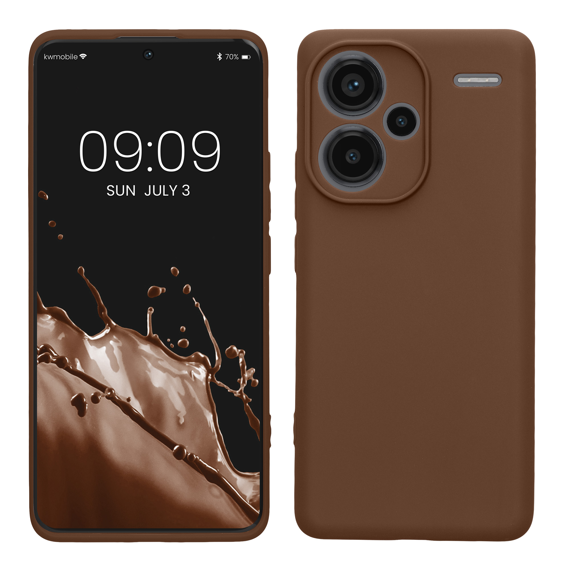 Pouzdro pro Xiaomi Redmi Note 13 Pro+ 5G / Redmi Note 13 Pro Plus 5G kwmobile tenké TPU - čokoládová