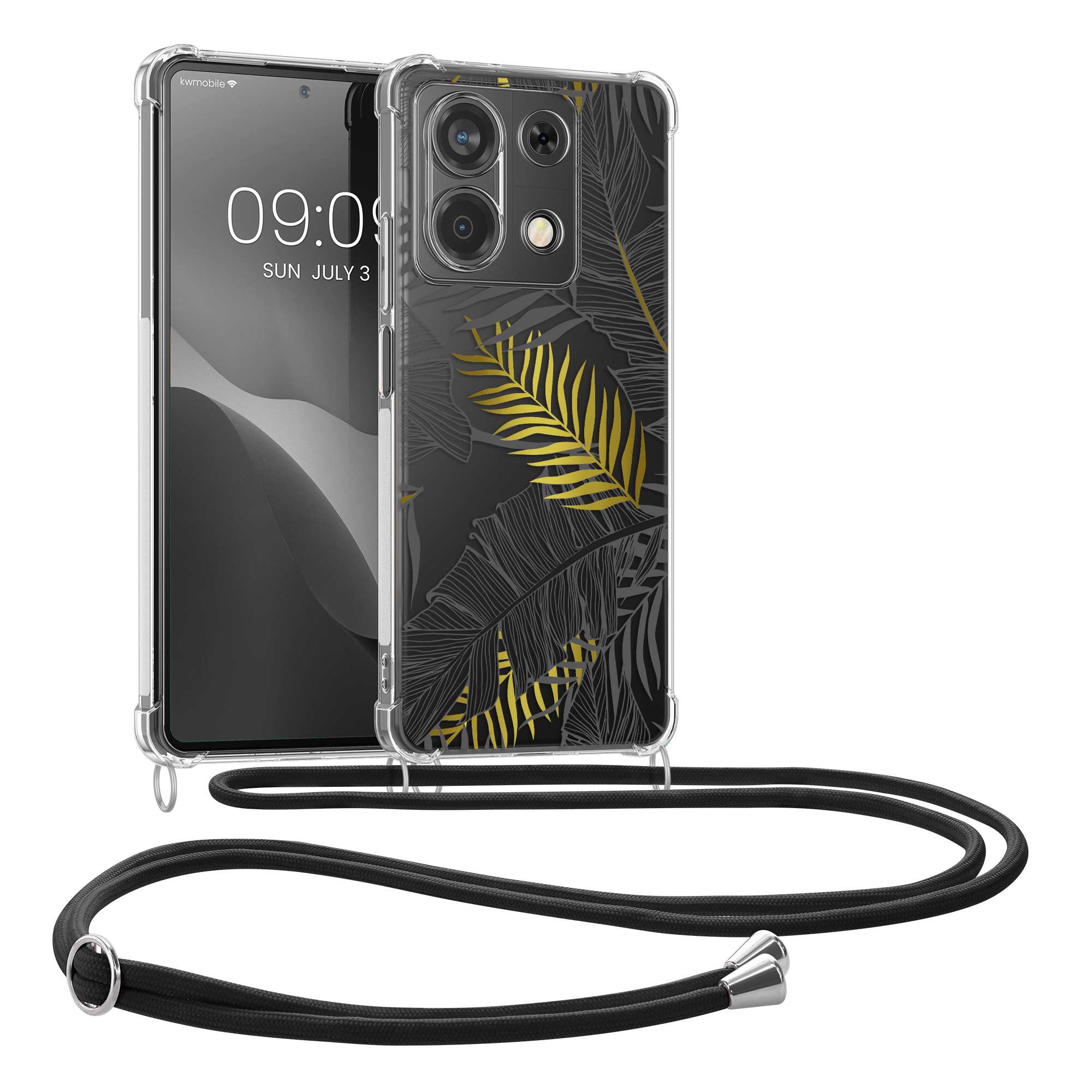 Kryt Xiaomi Redmi Note 13 5G crossbody popruh průhledná kwmobile
