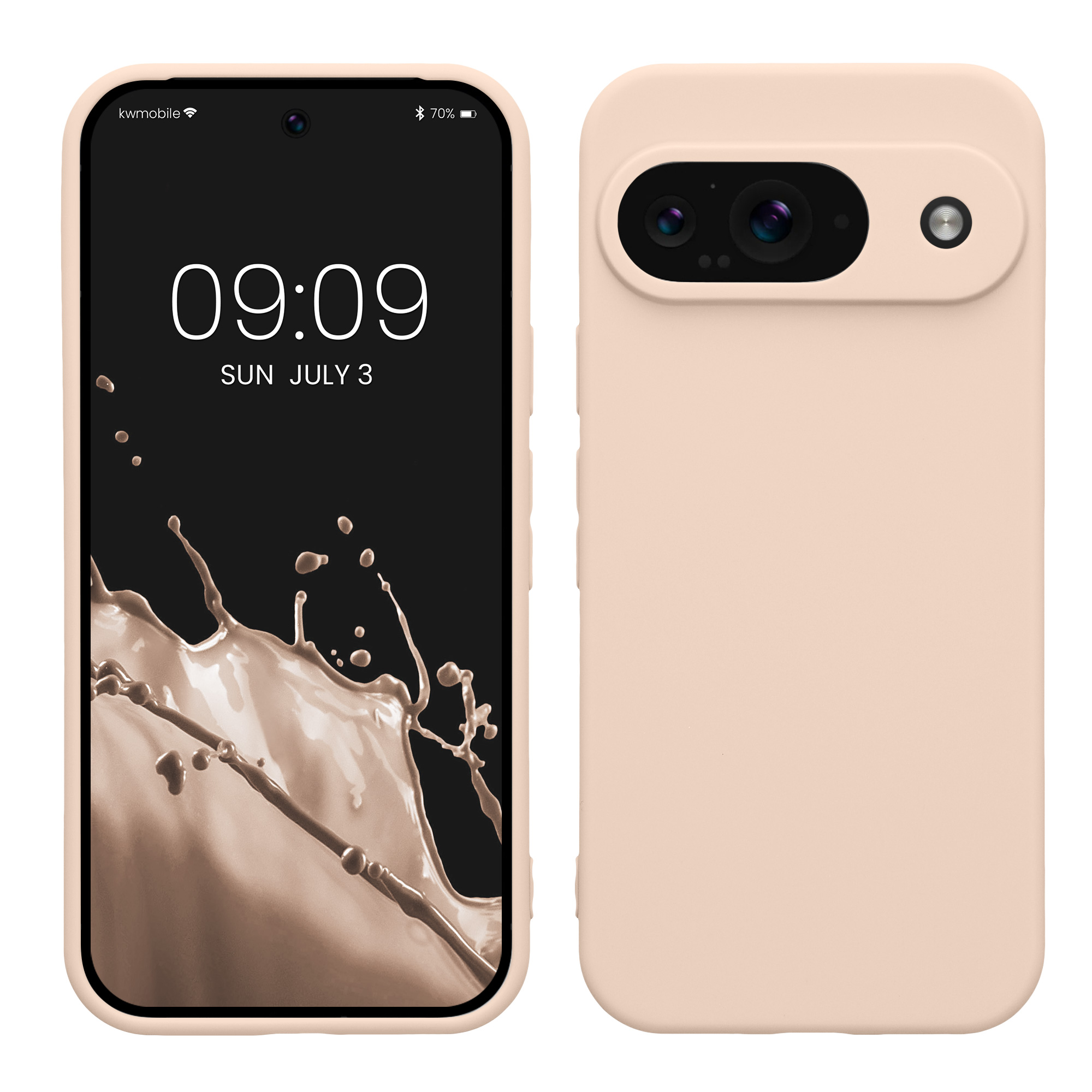 Kryt na mobil kwmobile pro Google Pixel 9 - krémová Coconut Swirl