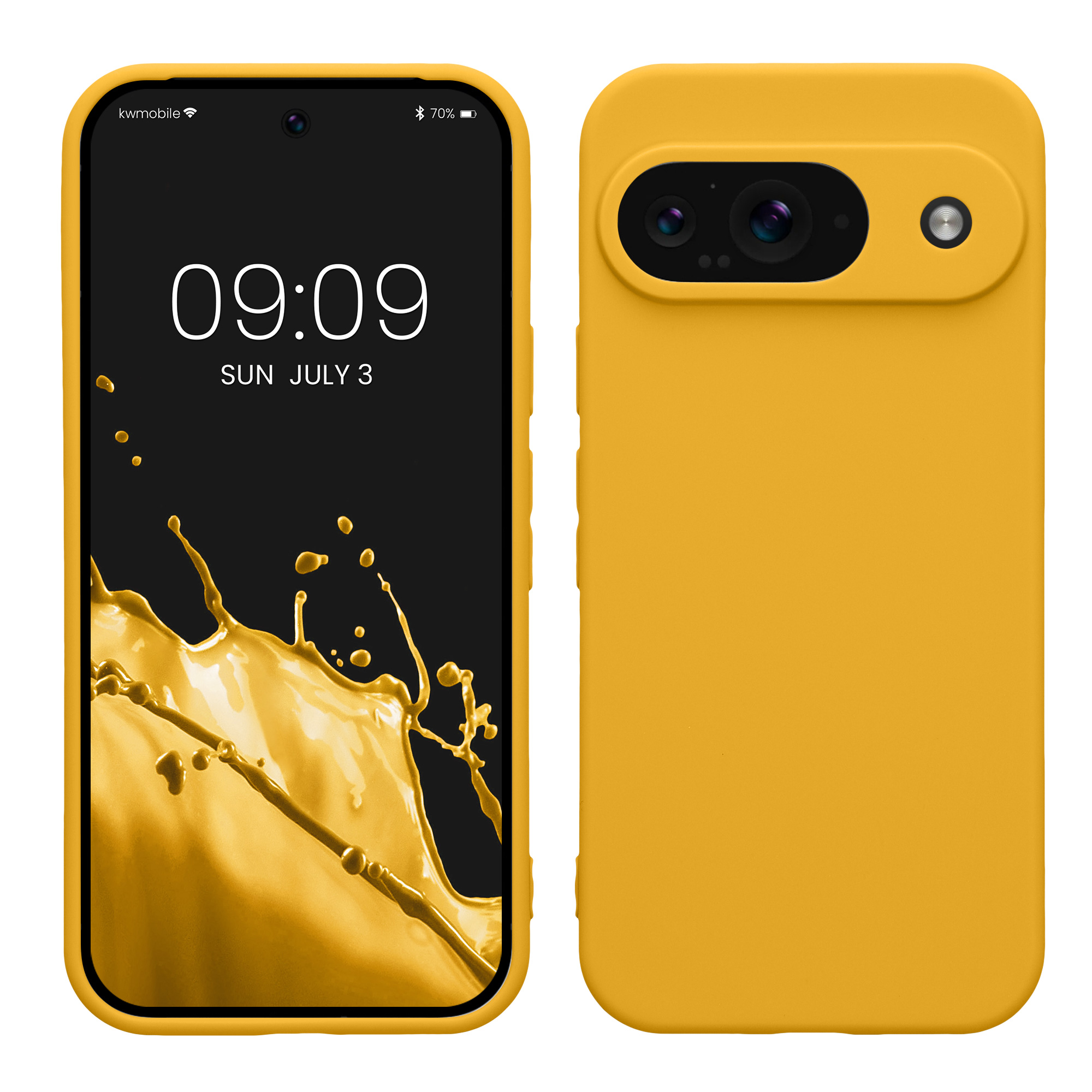 Kryt na mobil kwmobile pro Google Pixel 9 - medově žlutá
