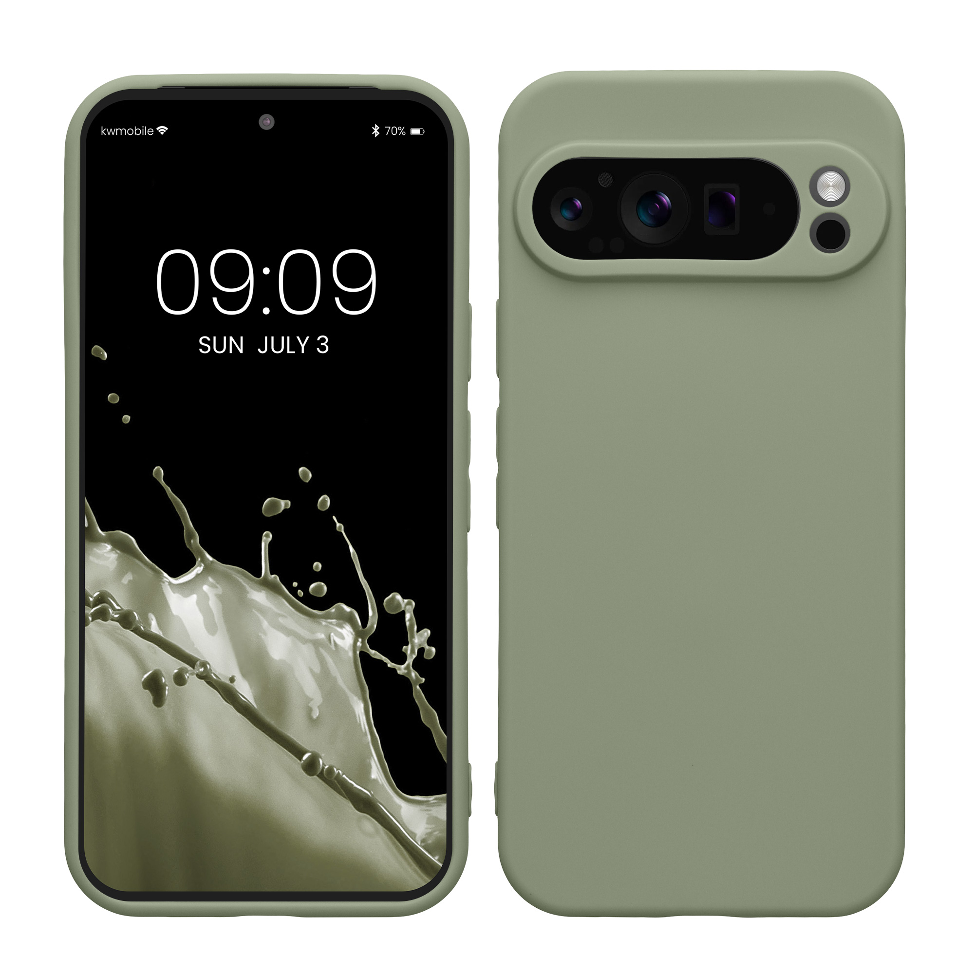 Pouzdro pro Google Pixel 9 Pro kwmobile tenké TPU - šedozelená