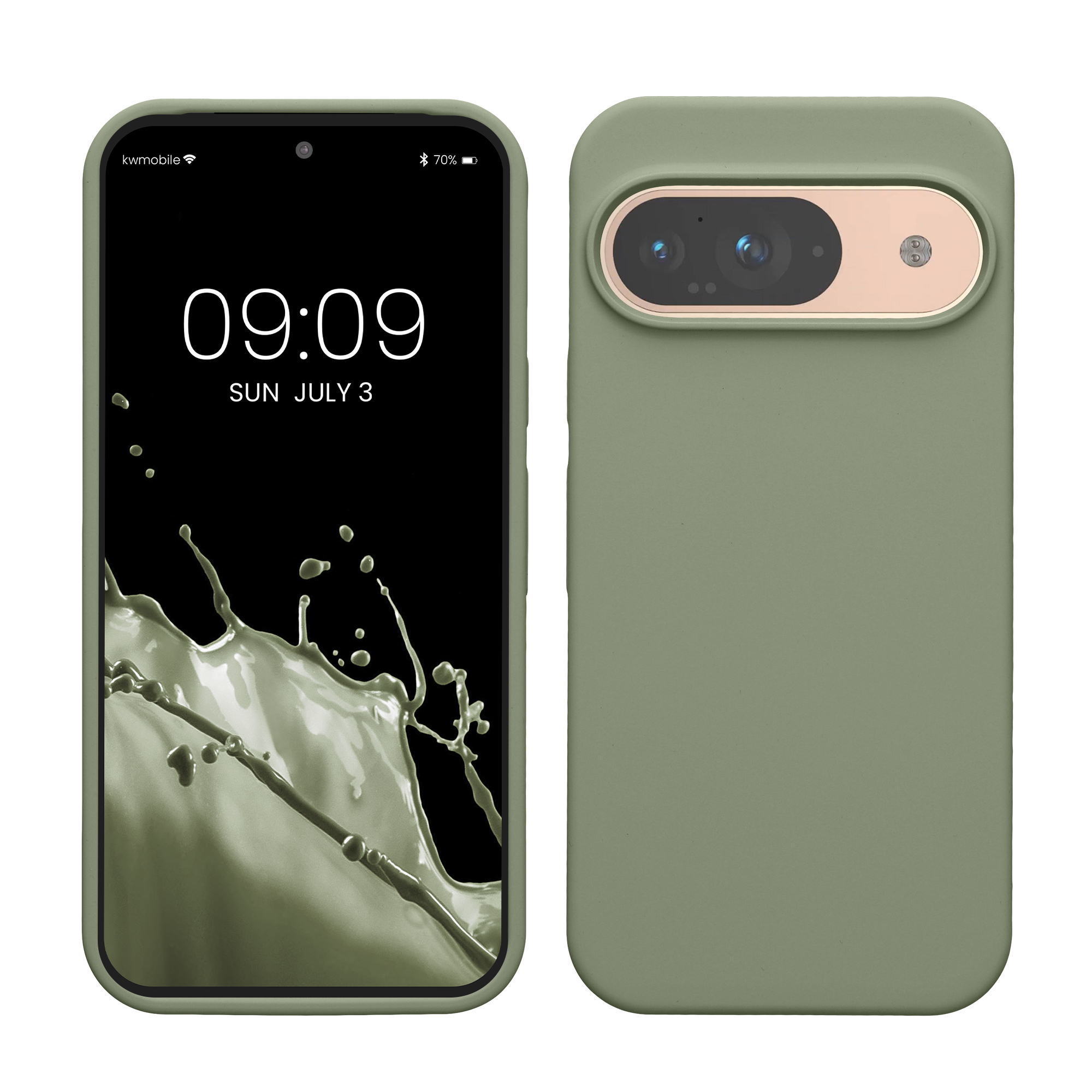 Kryt na mobil kwmobile pro Google Pixel 9 Pro / Google Pixel 9 - šedozelená