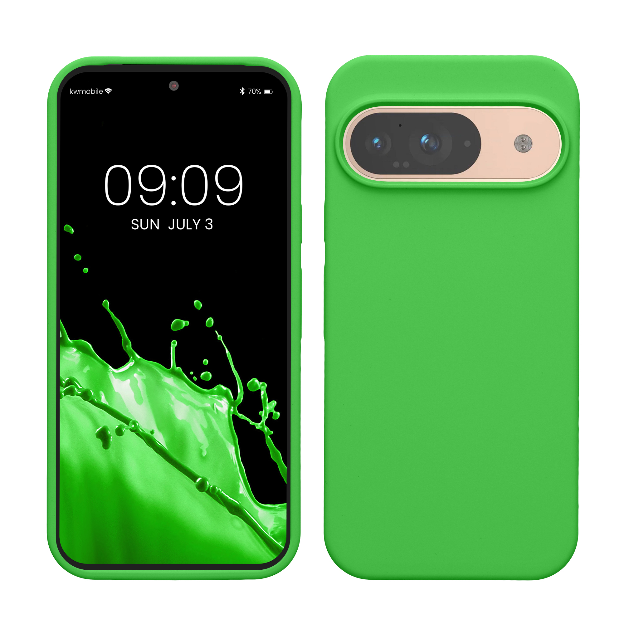 Kryt pro Google Pixel 9 / Pixel 9 Pro, pro bezdrátové nabíjení kwmobile ‑ limetkově zelená