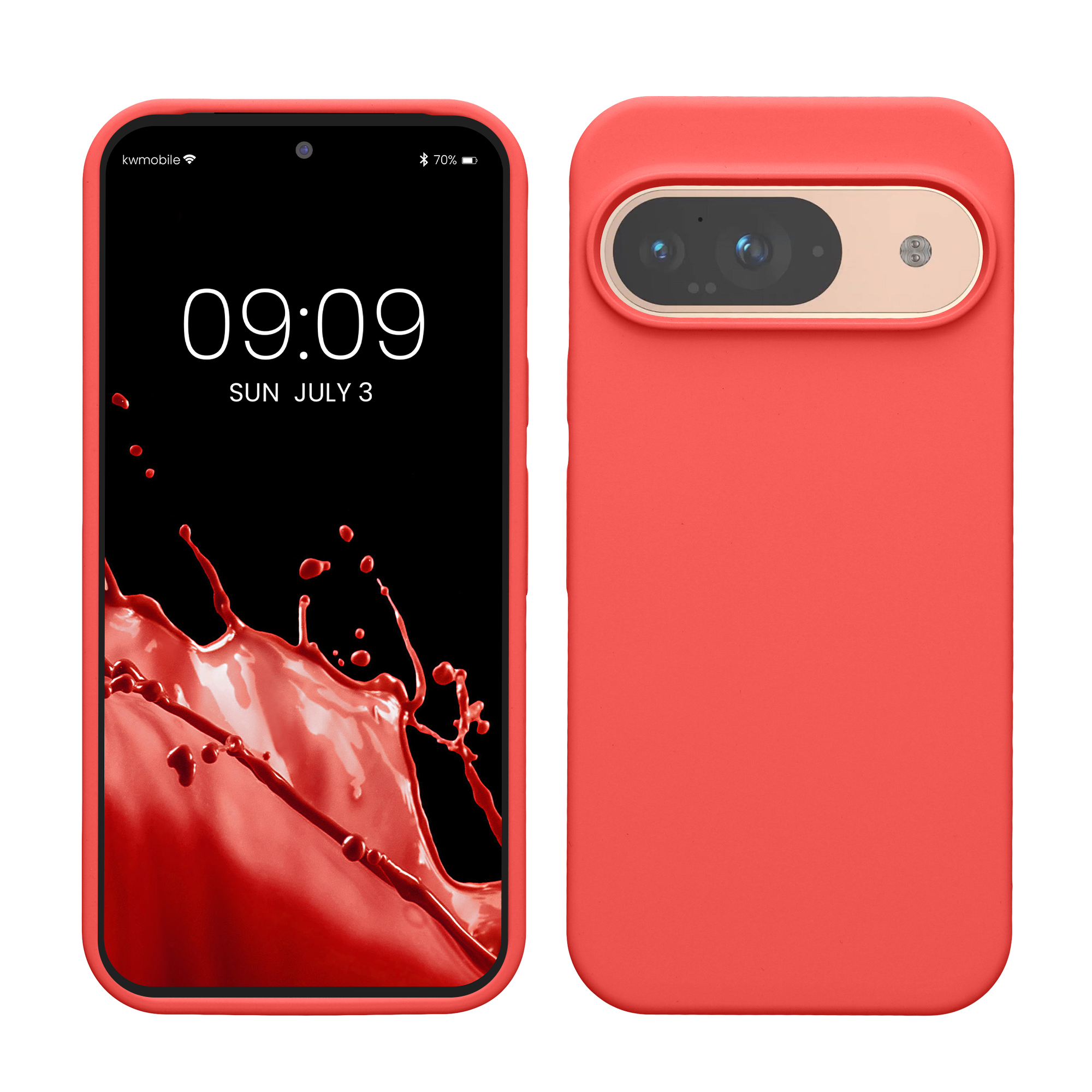 Kryt na mobil kwmobile pro Google Pixel 9 Pro / Google Pixel 9 - neonově korálová