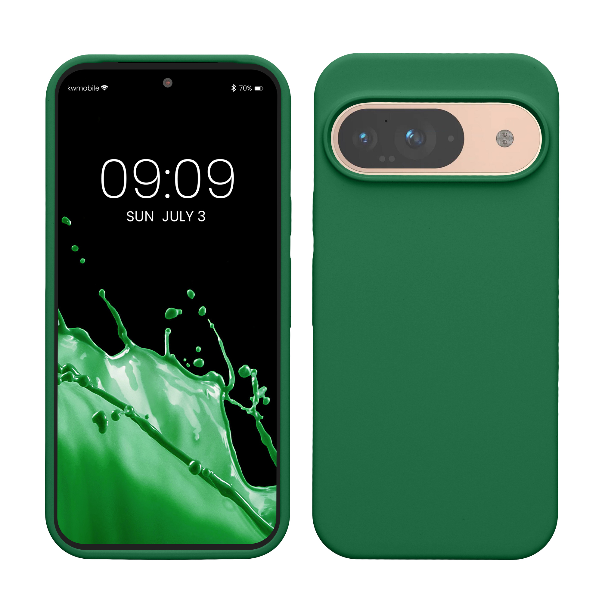 TPU kryt pro Google Pixel 9 / Pixel 9 Pro, pro bezdrátové nabíjení kwmobile ‑ světle zelená