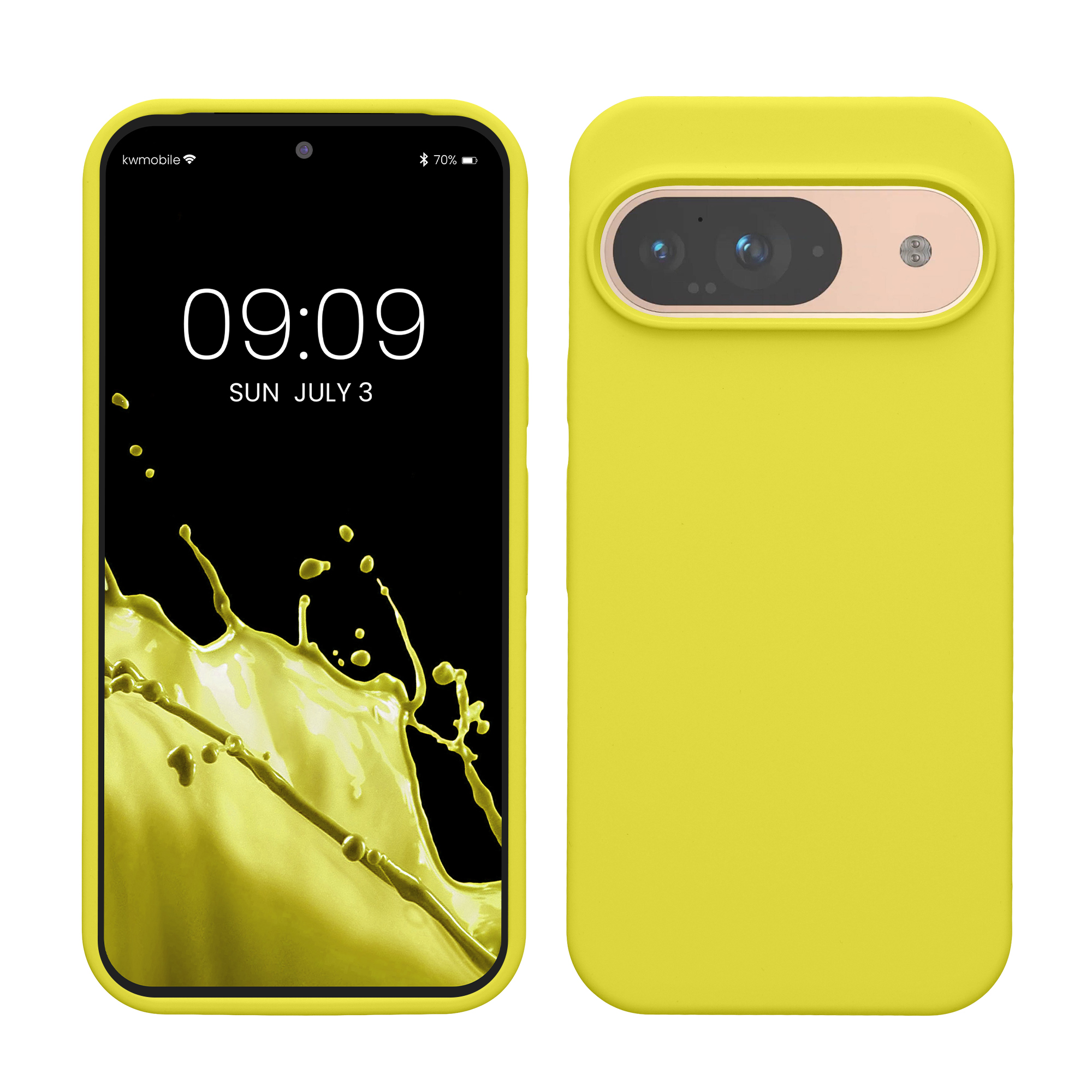 Kryt na mobil kwmobile pro Google Pixel 9 Pro / Google Pixel 9 - citronově žlutá