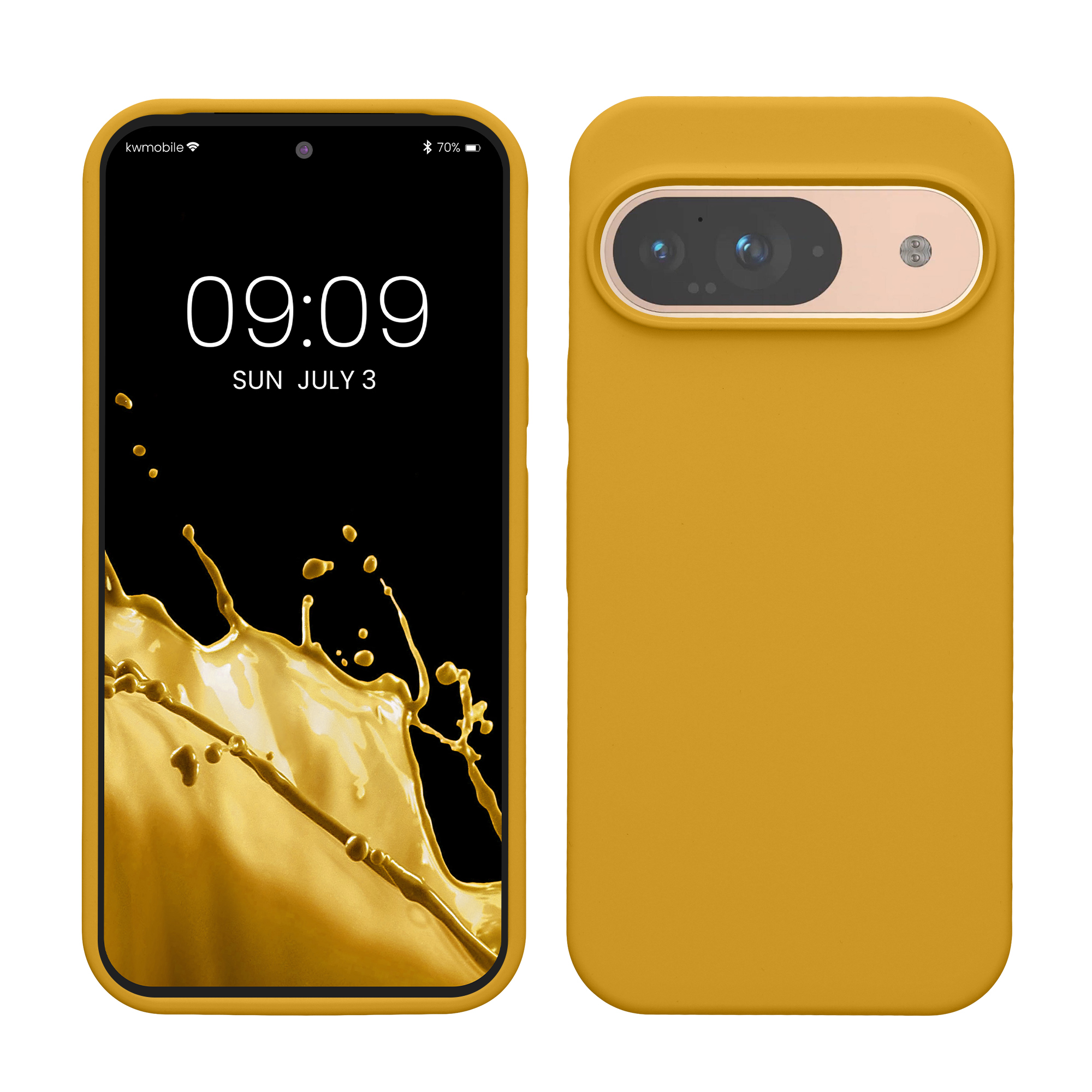 Kryt na mobil kwmobile pro Google Pixel 9 Pro / Google Pixel 9 - medově žlutá