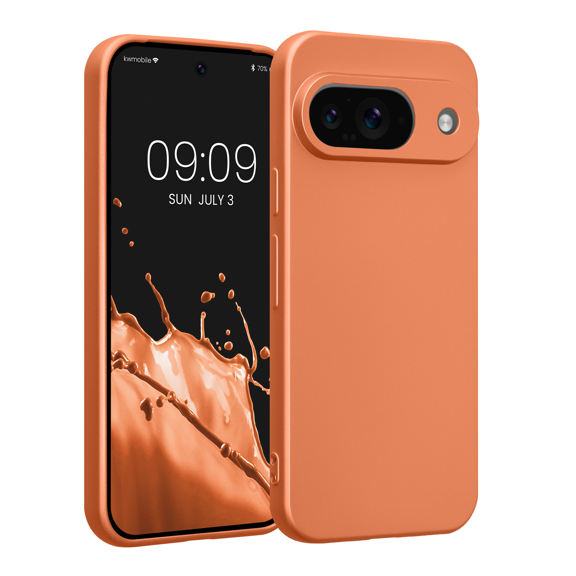 Pouzdro pro Google Pixel 9 kwmobile metalické TPU - metalická oranžová