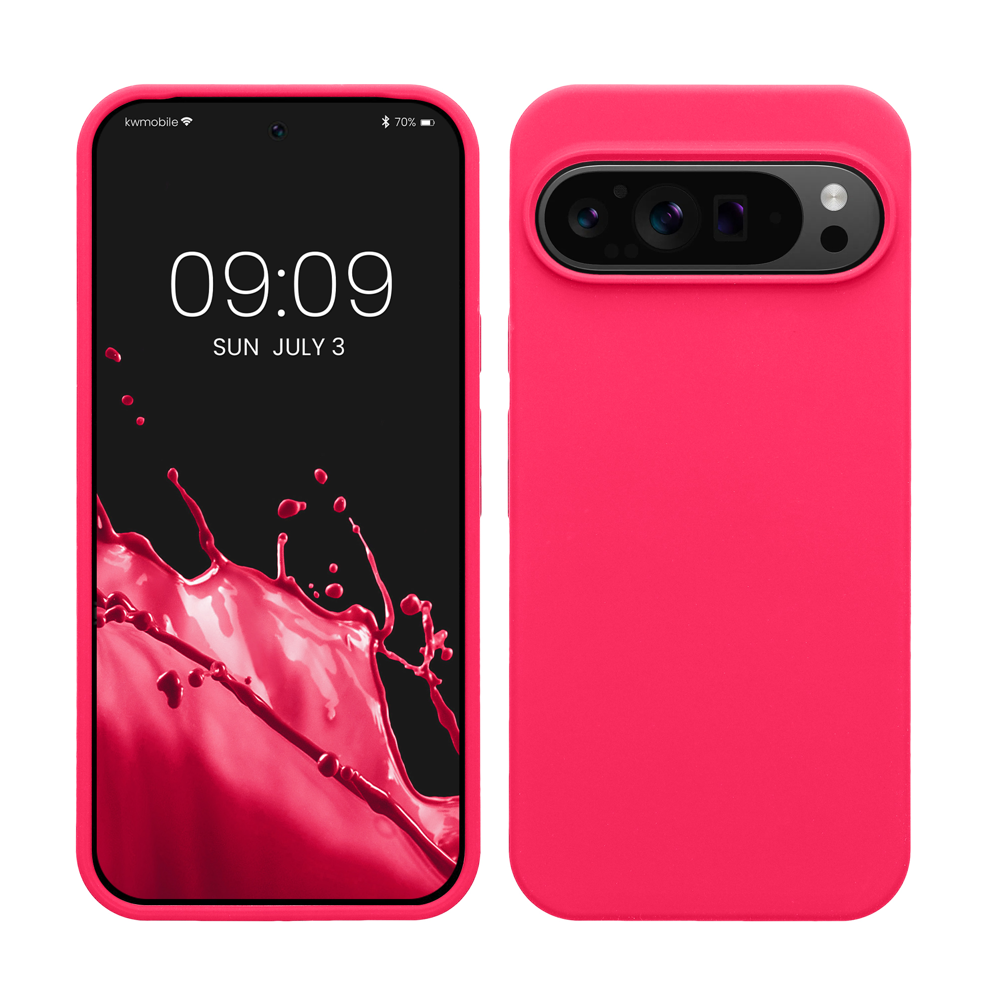 Silikonový kryt kwmobile pro Google Pixel 9 Pro XL - neonově růžová