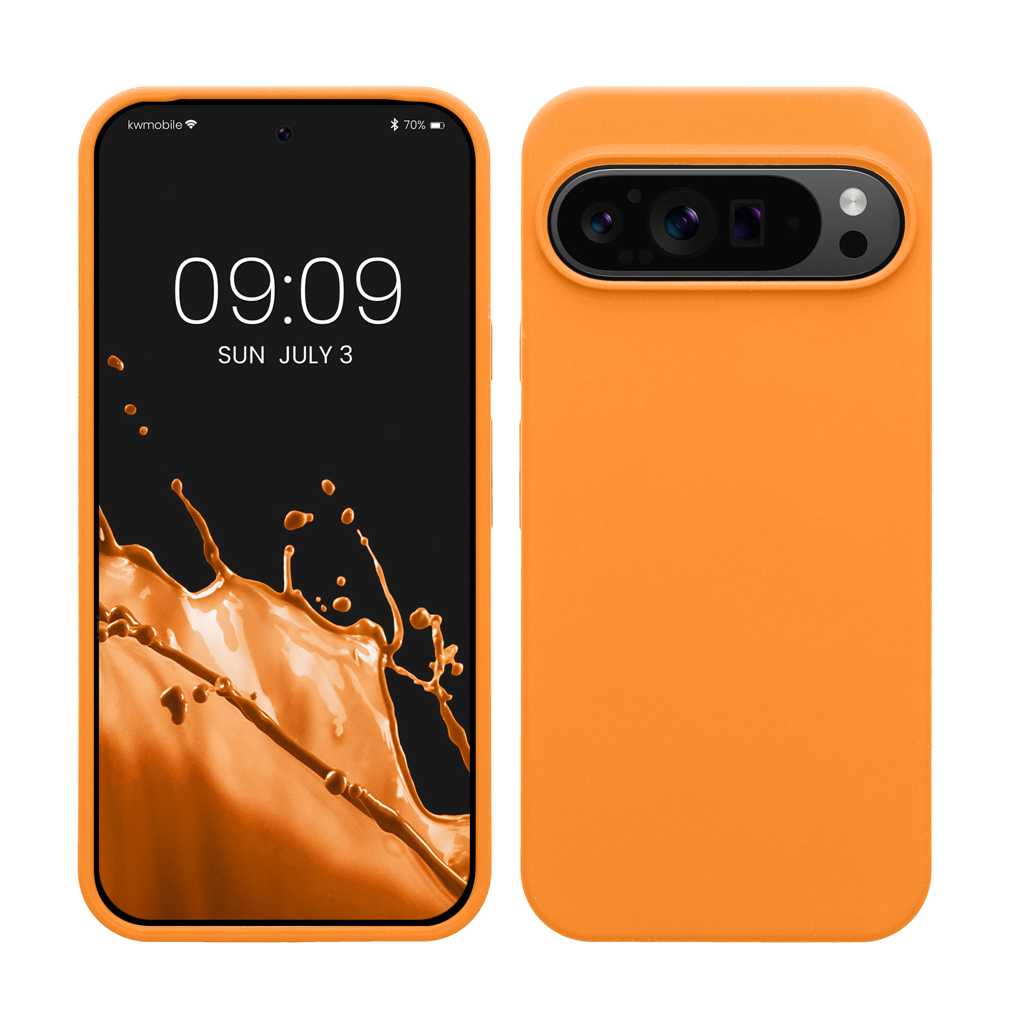 Silikonový kryt kwmobile pro Google Pixel 9 Pro XL - oranžová