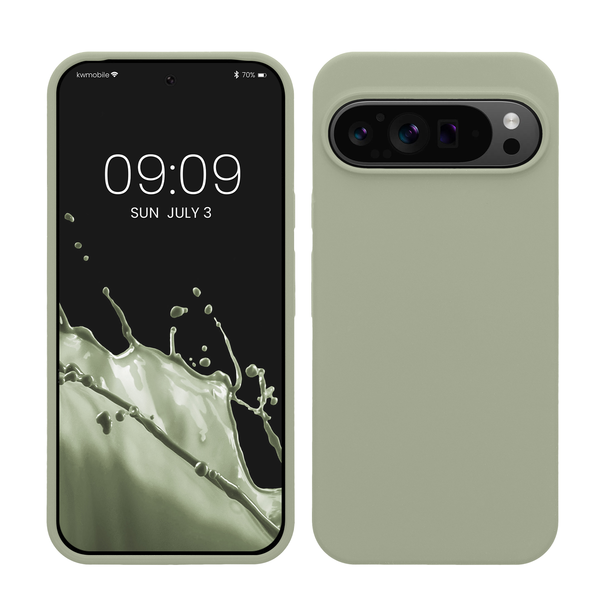 Silikonový kryt kwmobile pro Google Pixel 9 Pro XL - šedozelená