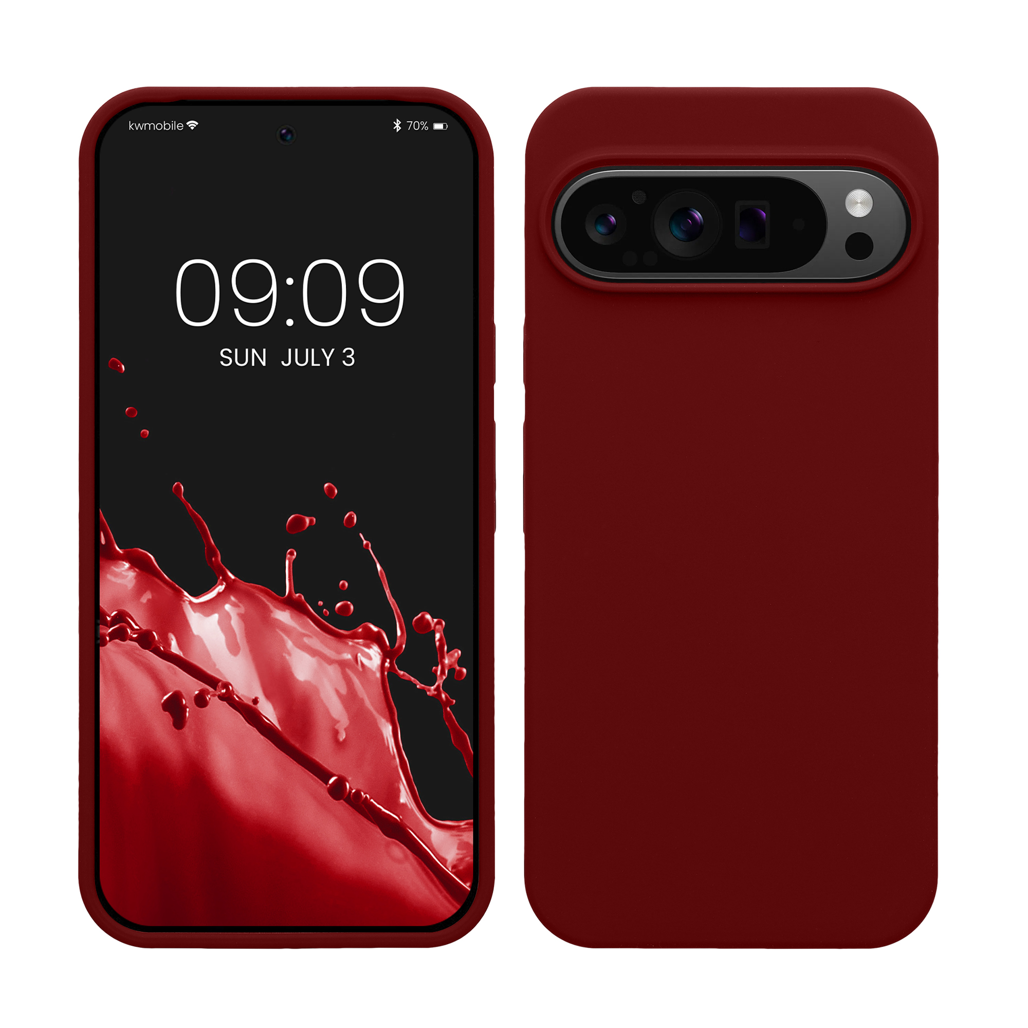 Silikonový kryt kwmobile pro Google Pixel 9 Pro XL - rebarborově červená