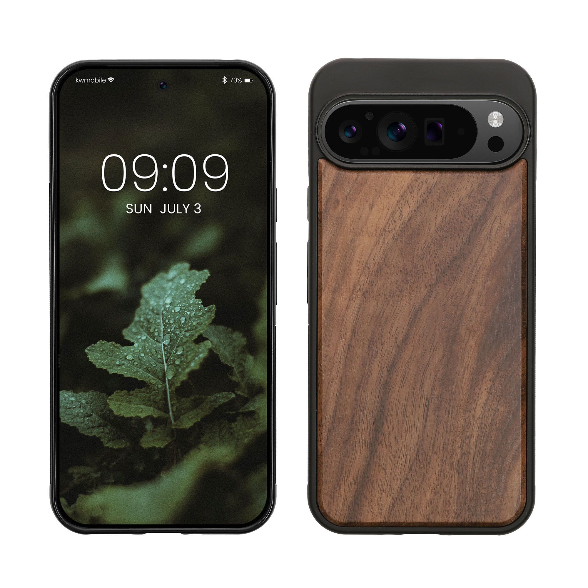 Dřevěný kryt kwmobile pro Google Pixel 9 Pro XL - tmavě hnědá