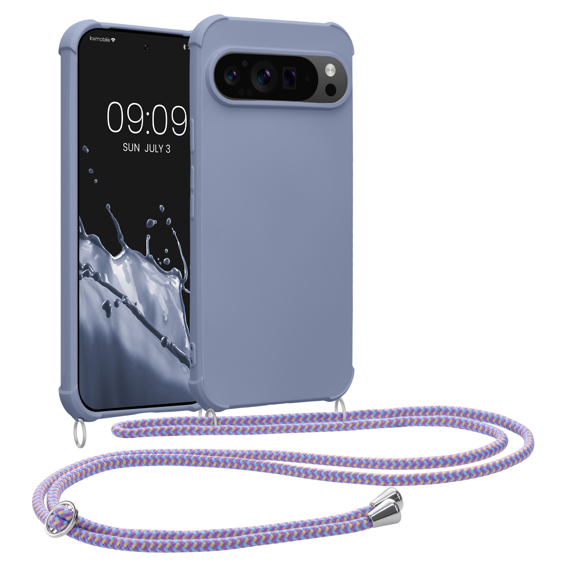 Crossbody kryt na mobil kwmobile Crossbody Case pro Google Pixel 9 / Pixel 9 Pro - levandulová
