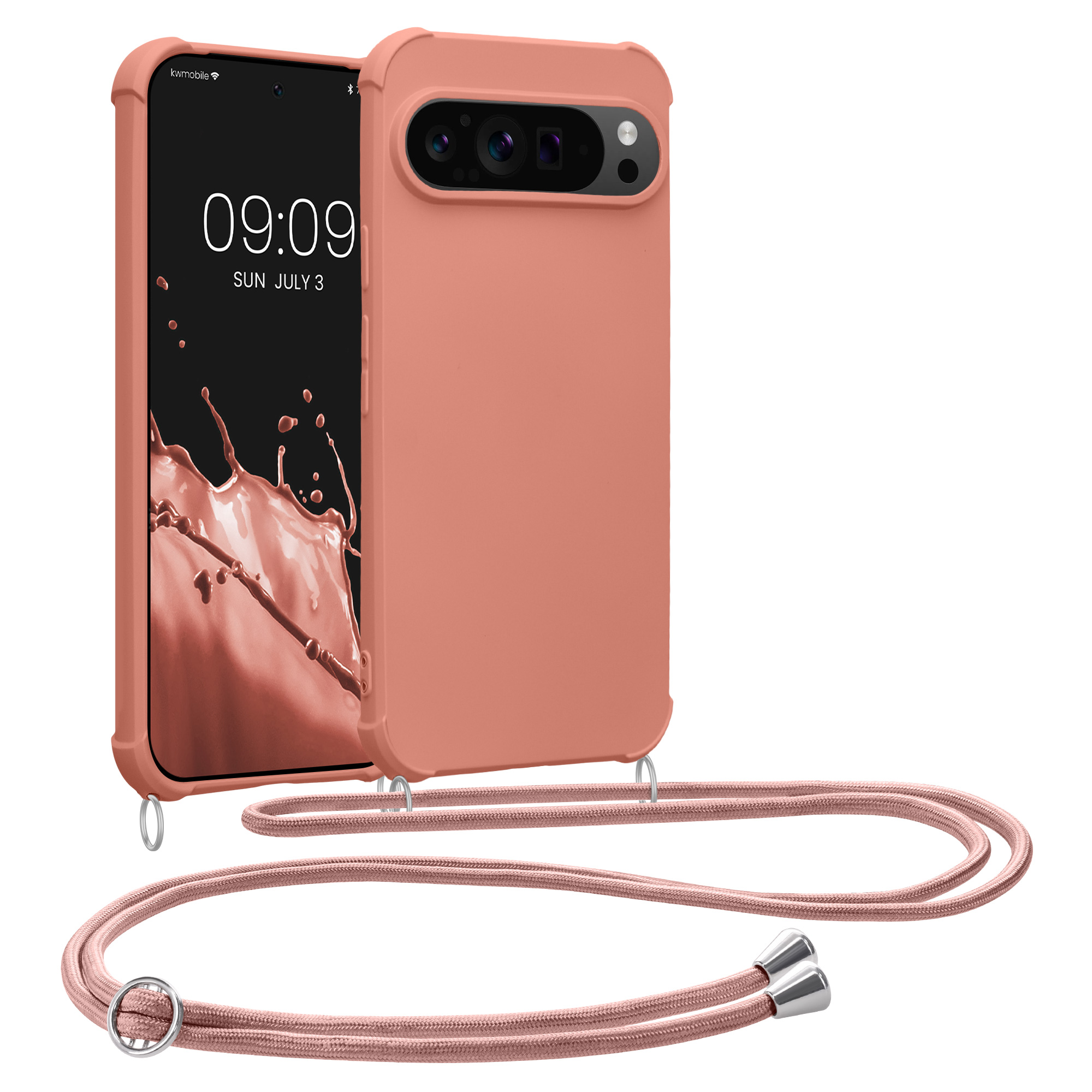 Crossbody kryt na mobil kwmobile Crossbody Case pro Google Pixel 9 / Pixel 9 Pro - Mother Of Pearl