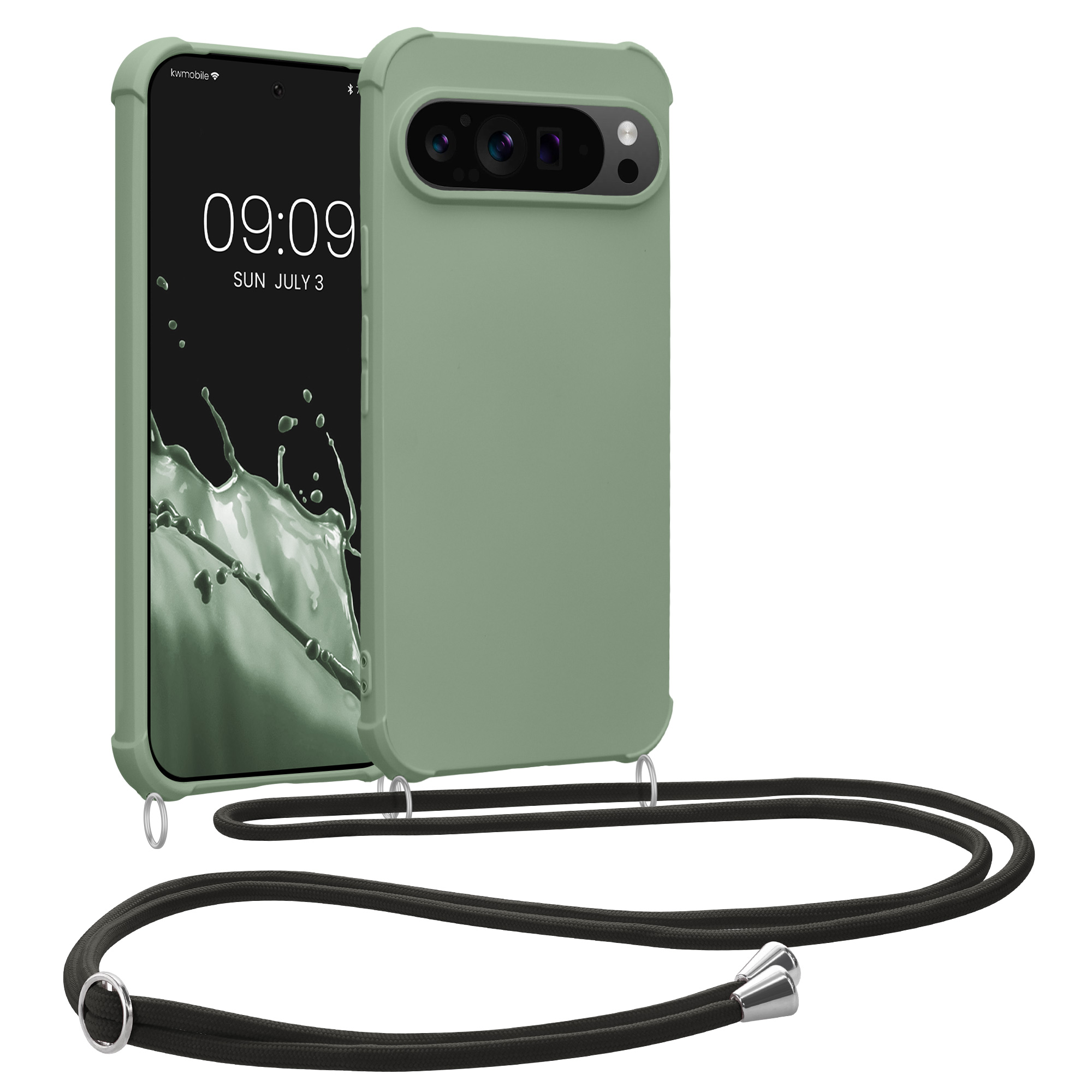 Crossbody kryt na mobil kwmobile Crossbody Case pro Google Pixel 9 Pro XL / Google Pixel 9 Pro / Google Pixel 9 - šedoze